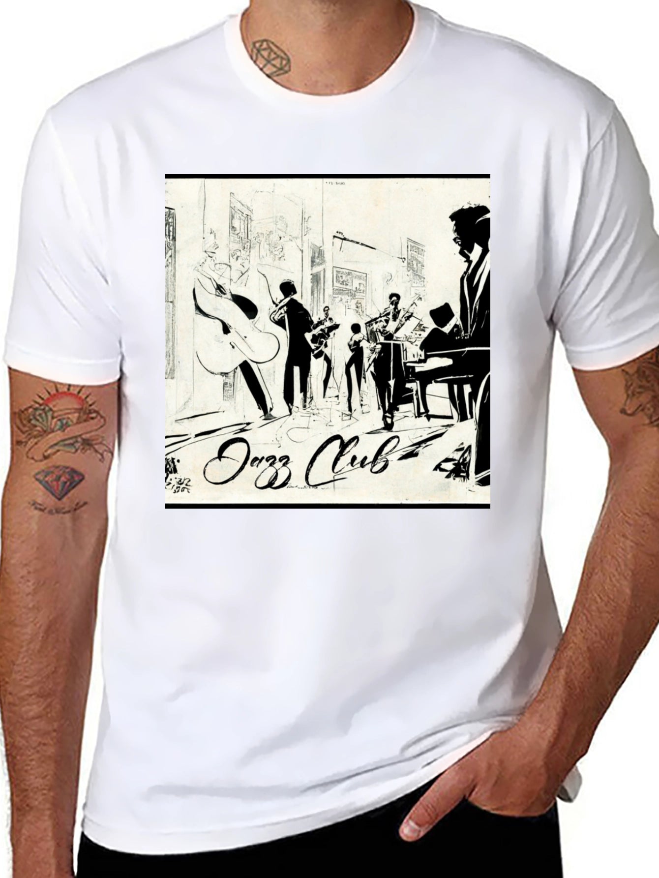 Jazz Club Graphic T-Shirt - Cool Band Tee