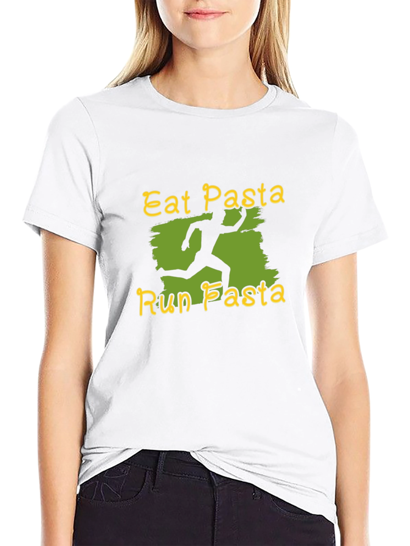 Eat Pasta Run Pasta Black T-Shirt