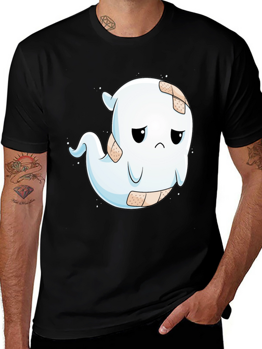 Sad Ghost T-Shirt - Black Cotton Blend Graphic Tee