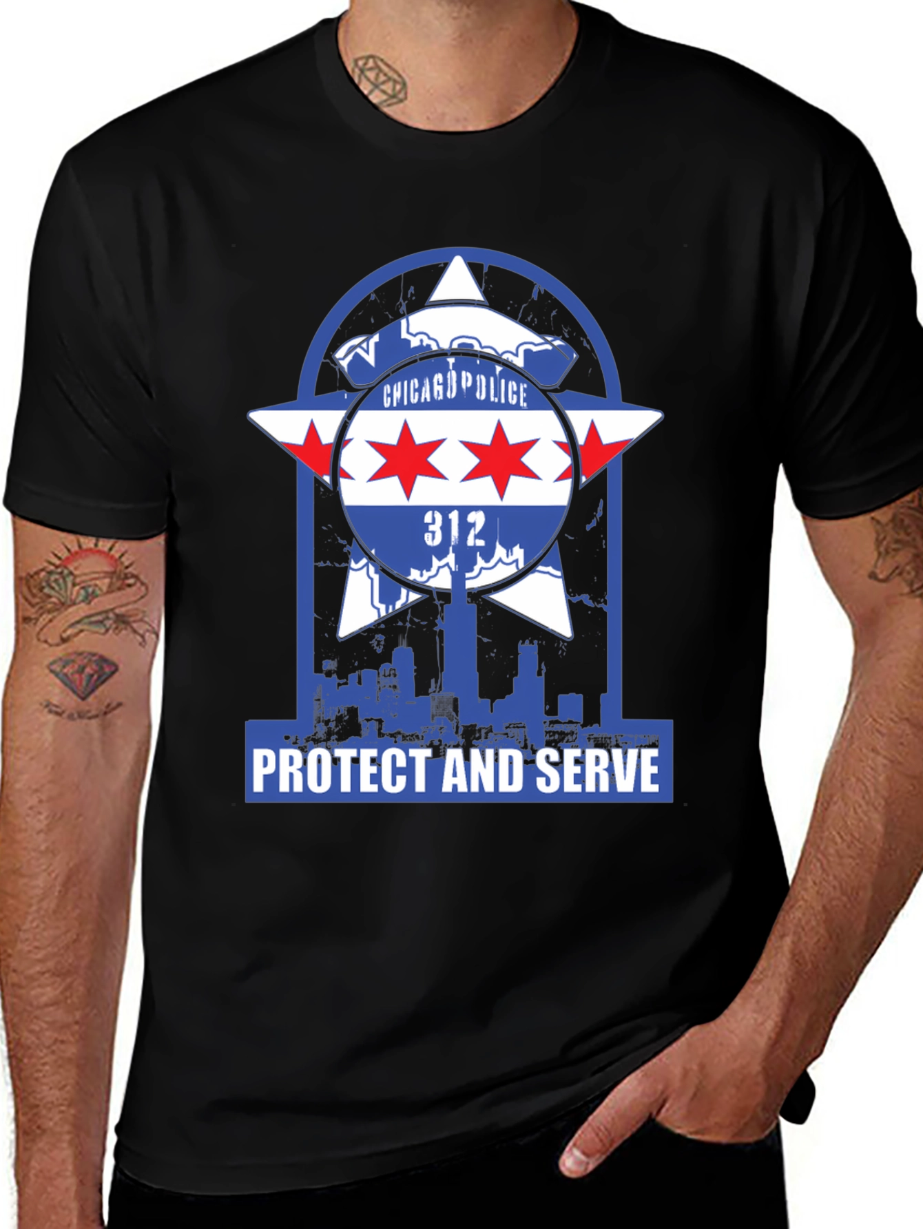 Chicago Police T-Shirt: Protect & Serve Graphic Tee