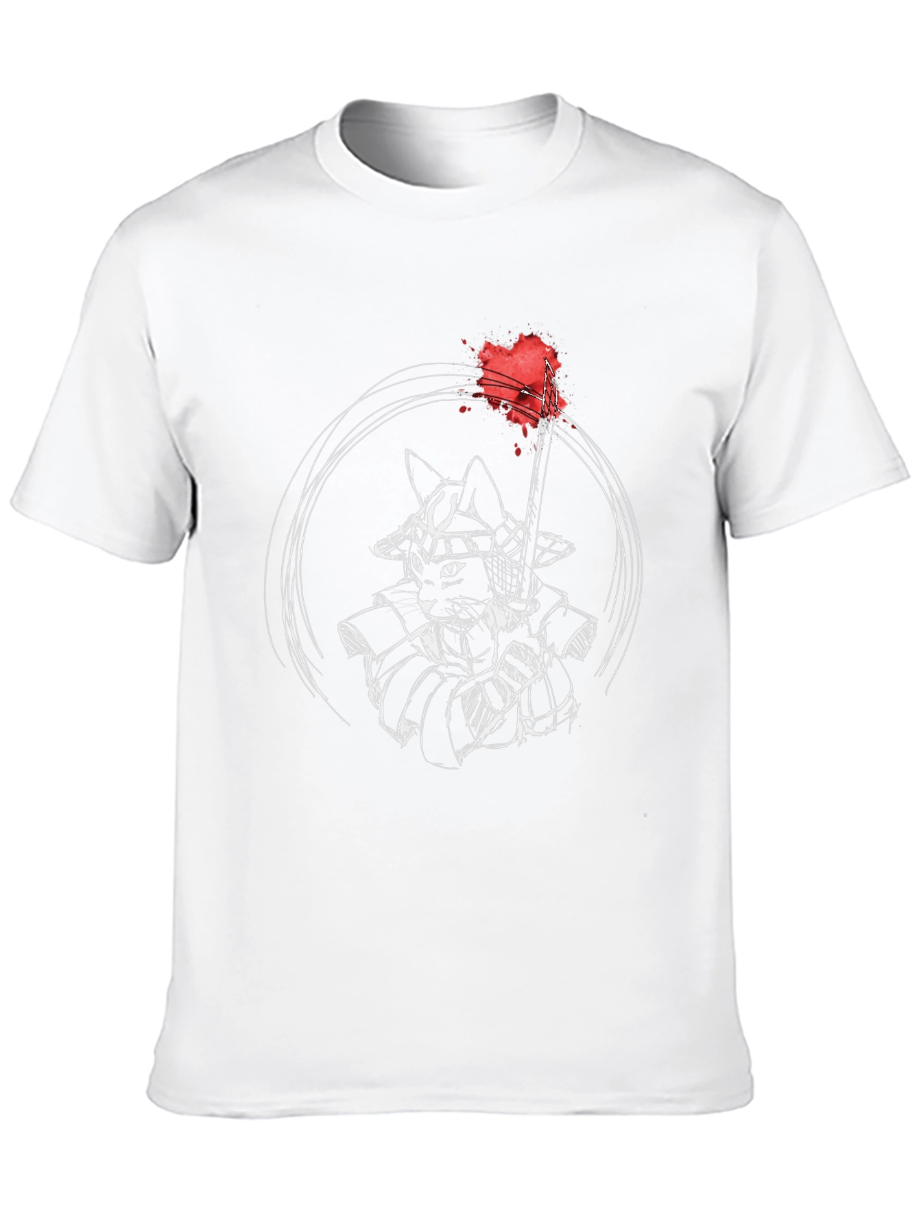 Samurai Cat Graphic T-Shirt - Unique Design