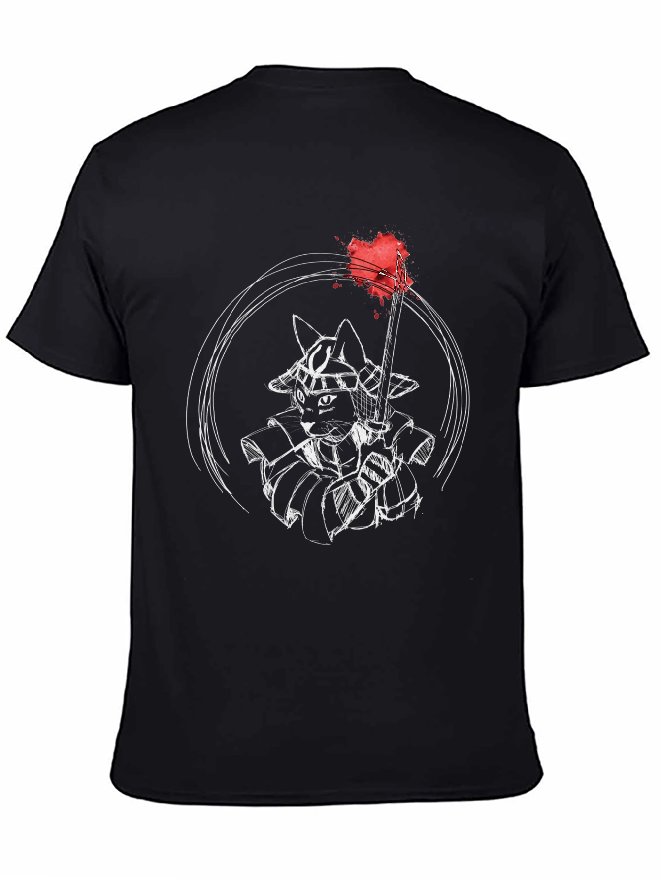 Samurai Cat Graphic T-Shirt - Unique Design