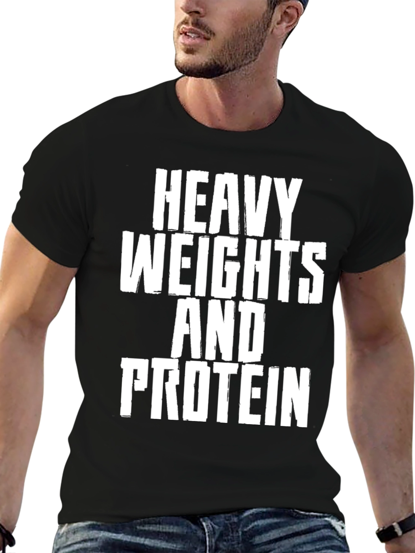 Heavy Weights and Protein Black T-Shirt