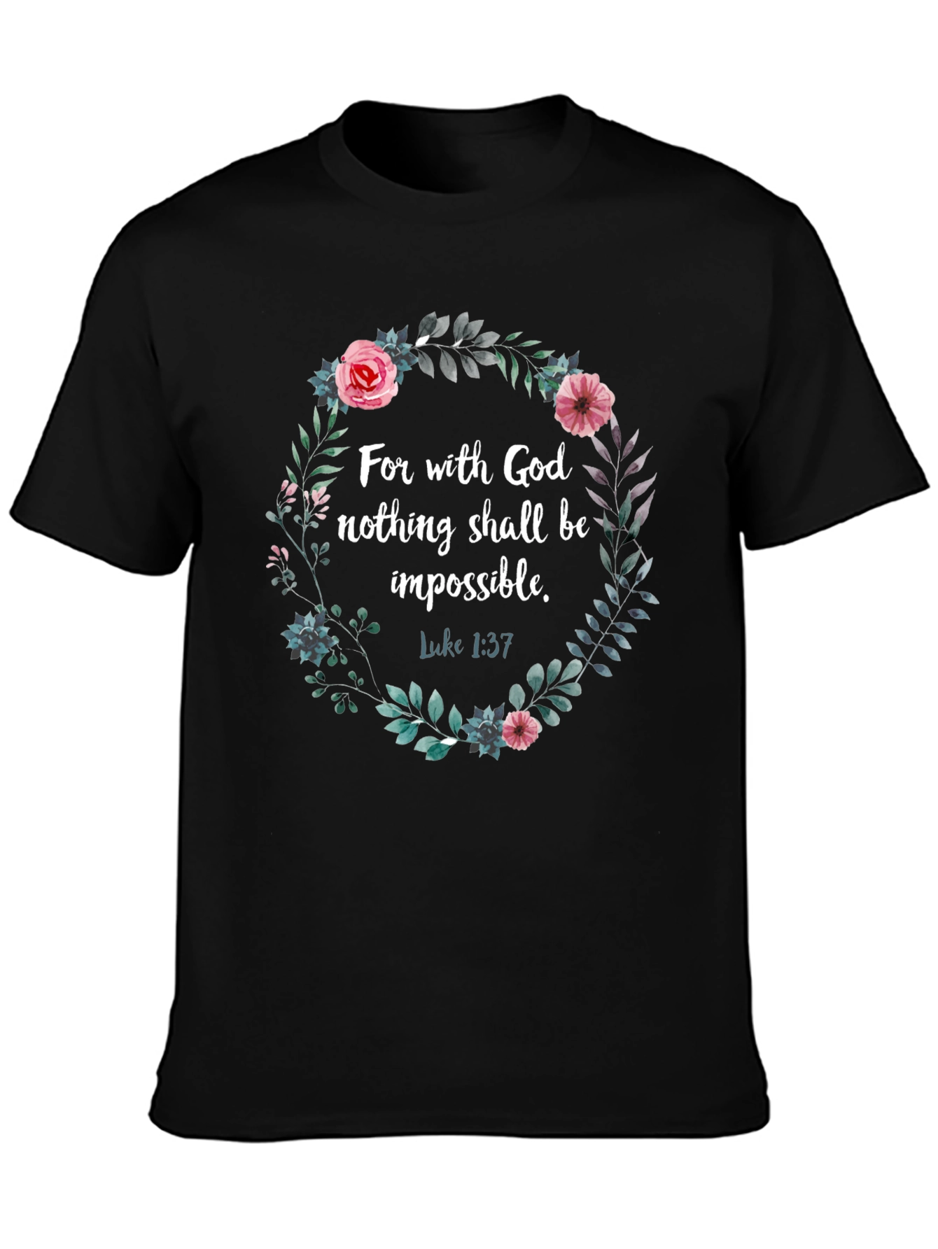 Faith-Based Floral Wreath T-Shirt