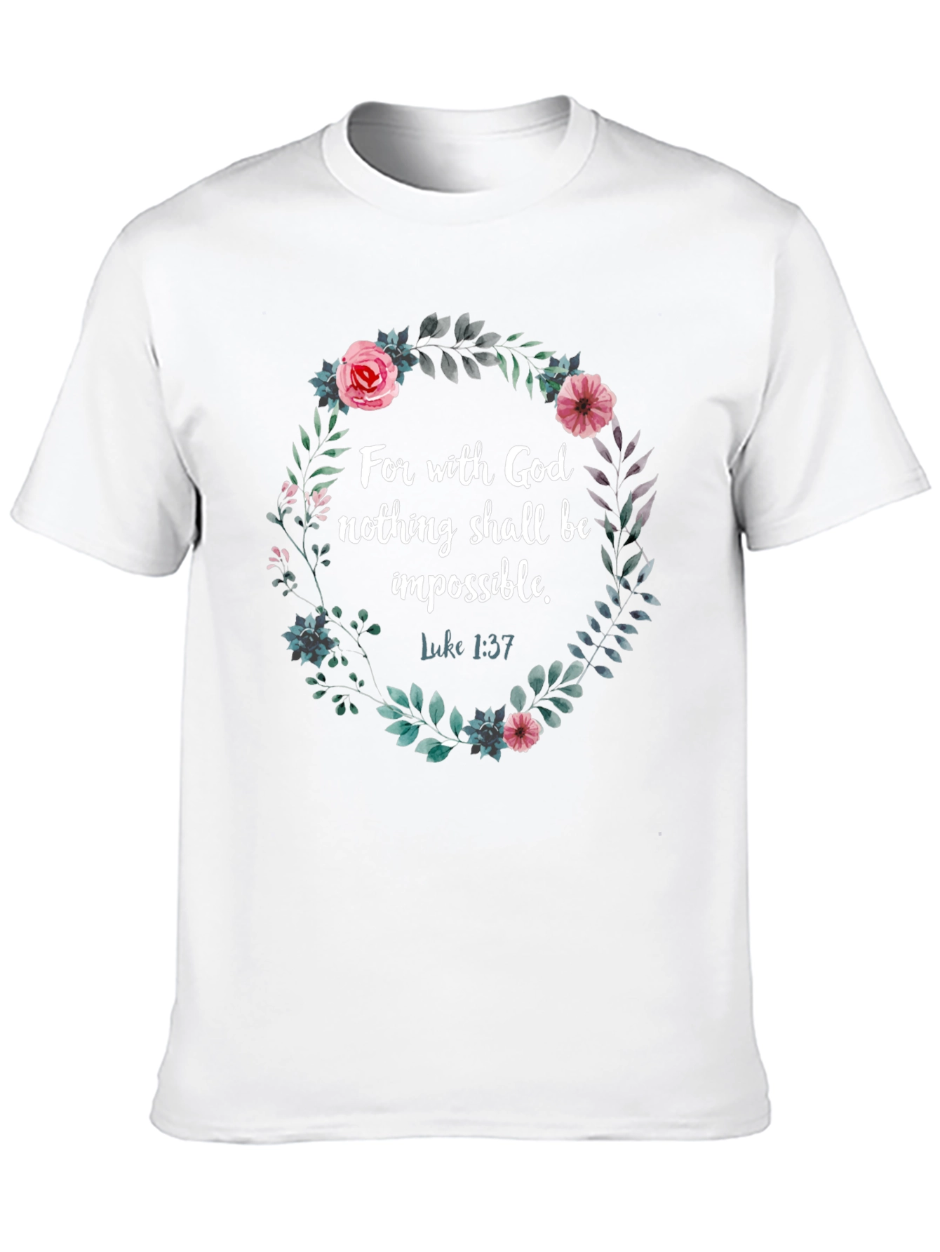 Faith-Based Floral Wreath T-Shirt