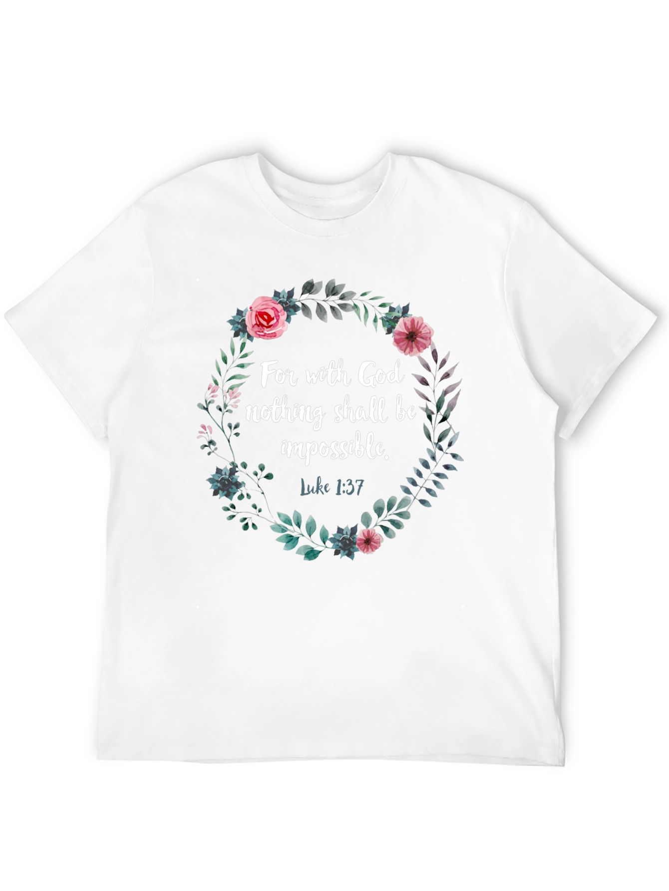 Faith-Based Floral Wreath T-Shirt
