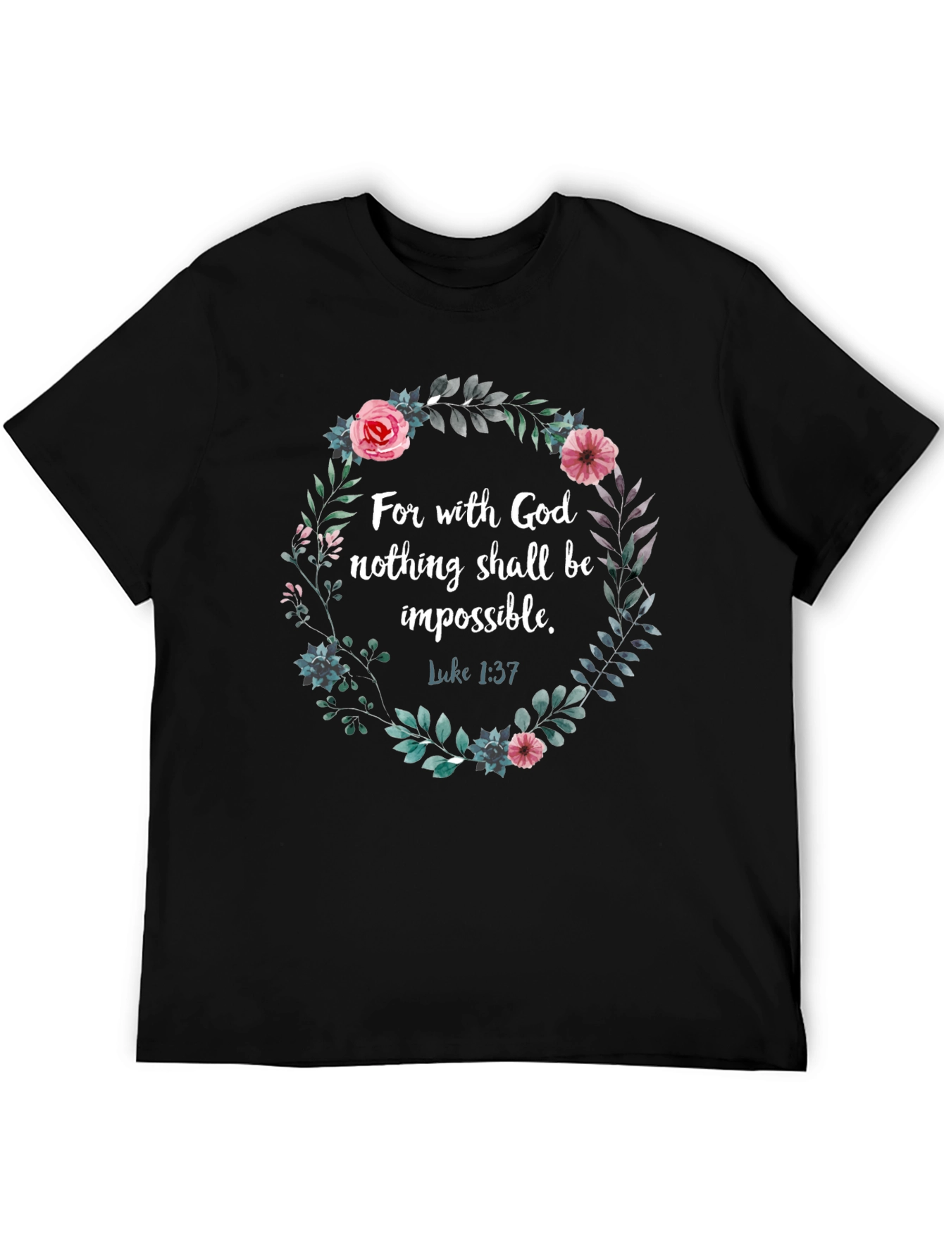 Faith-Based Floral Wreath T-Shirt