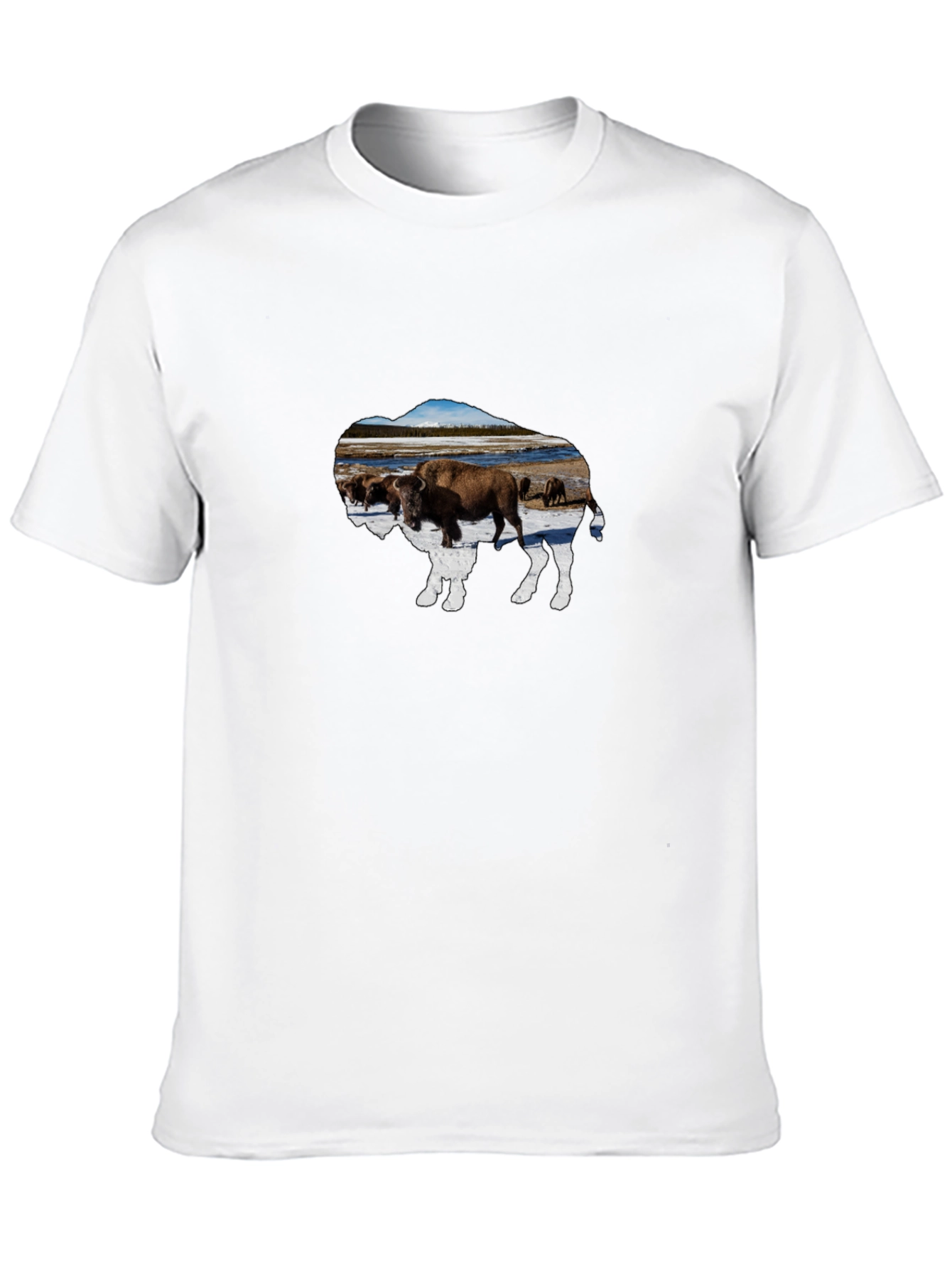 Buffalo Herd Graphic Tee - Black Cotton Casual Shirt