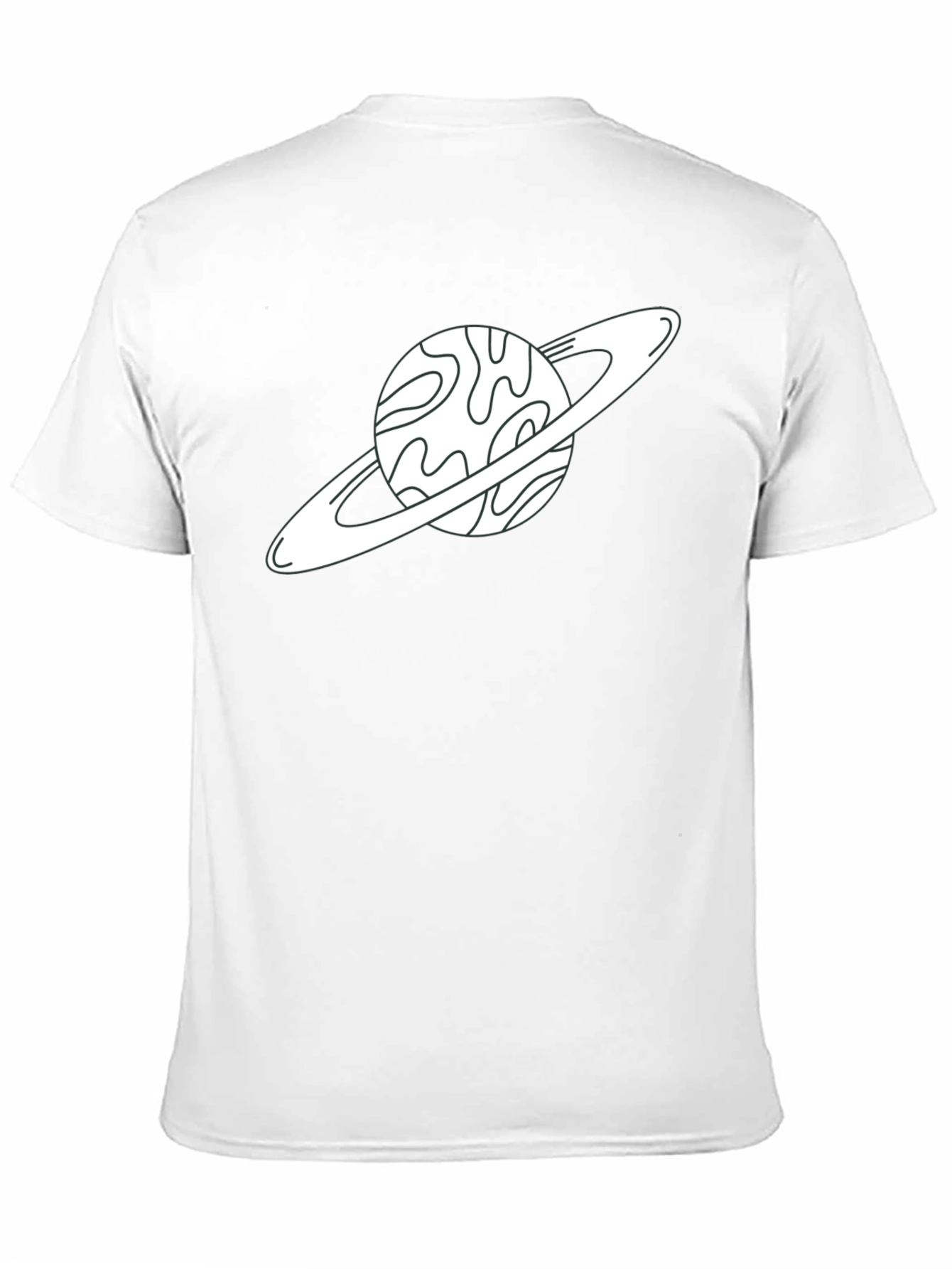 Saturn Graphic Tee - Space Lovers Black Cotton T-Shirt