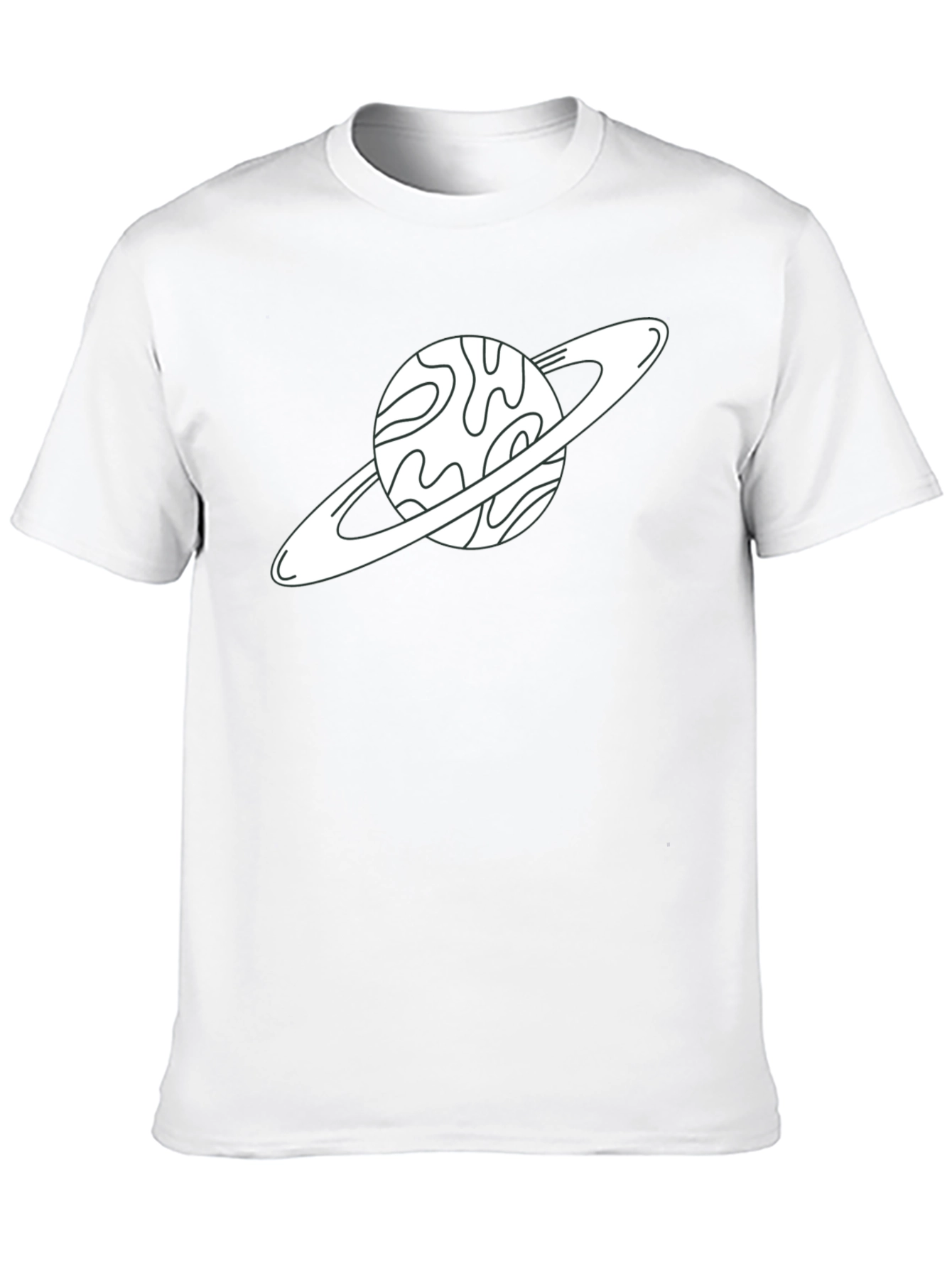 Saturn Graphic Tee - Space Lovers Black Cotton T-Shirt