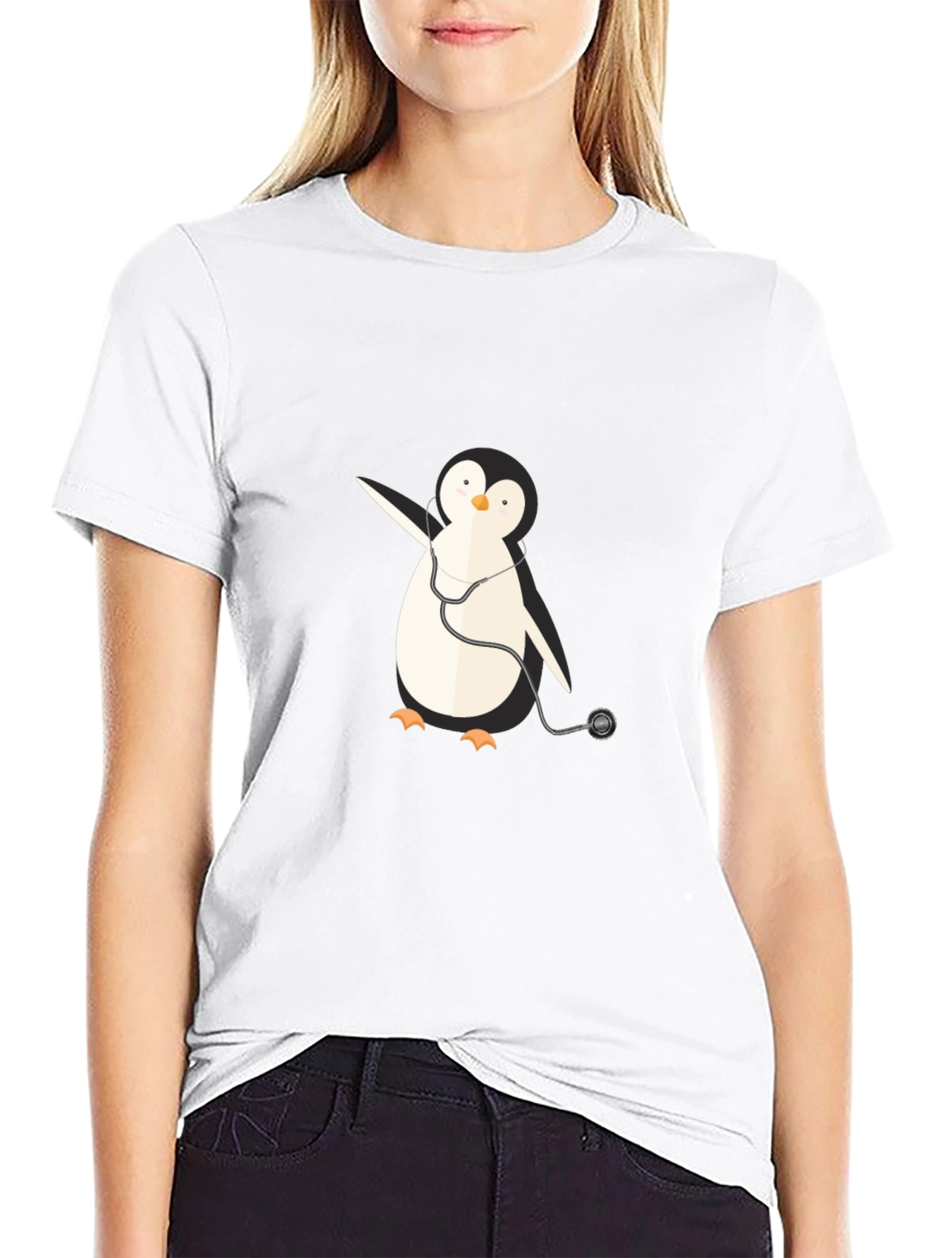 Penguin Doctor Graphic Tee - Novelty T-Shirt