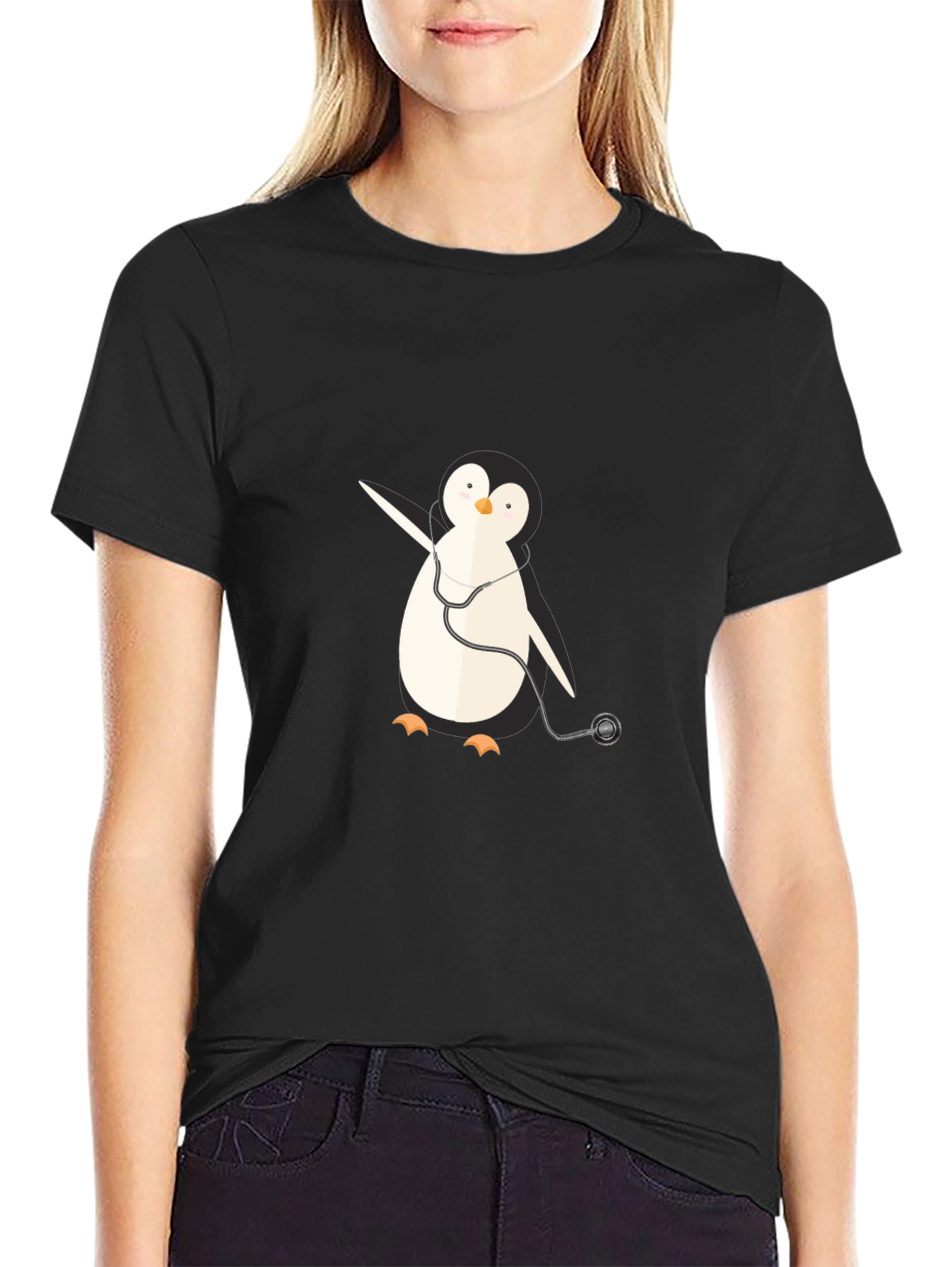 Penguin Doctor Graphic Tee - Novelty T-Shirt