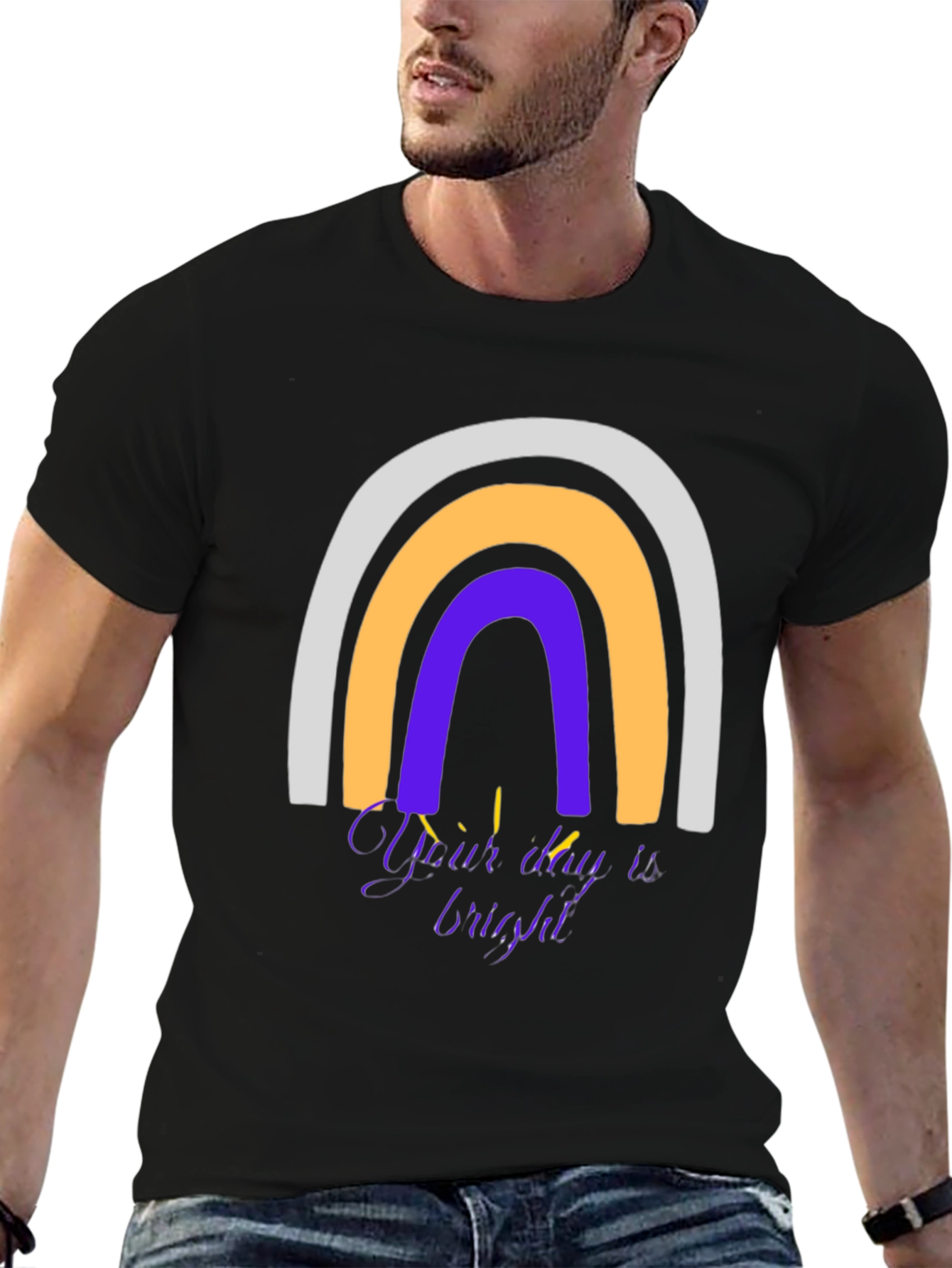 Rainbow Graphic T-Shirt - Your Day is Bright!