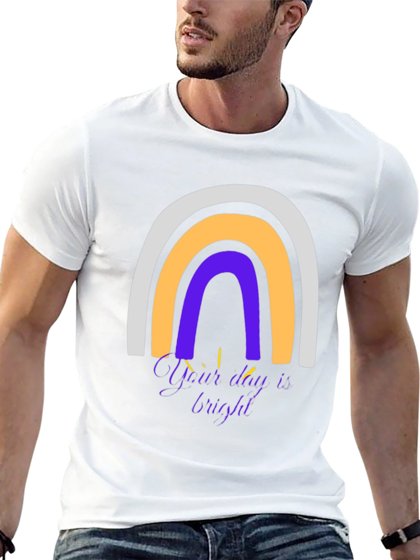 Rainbow Graphic T-Shirt - Your Day is Bright!