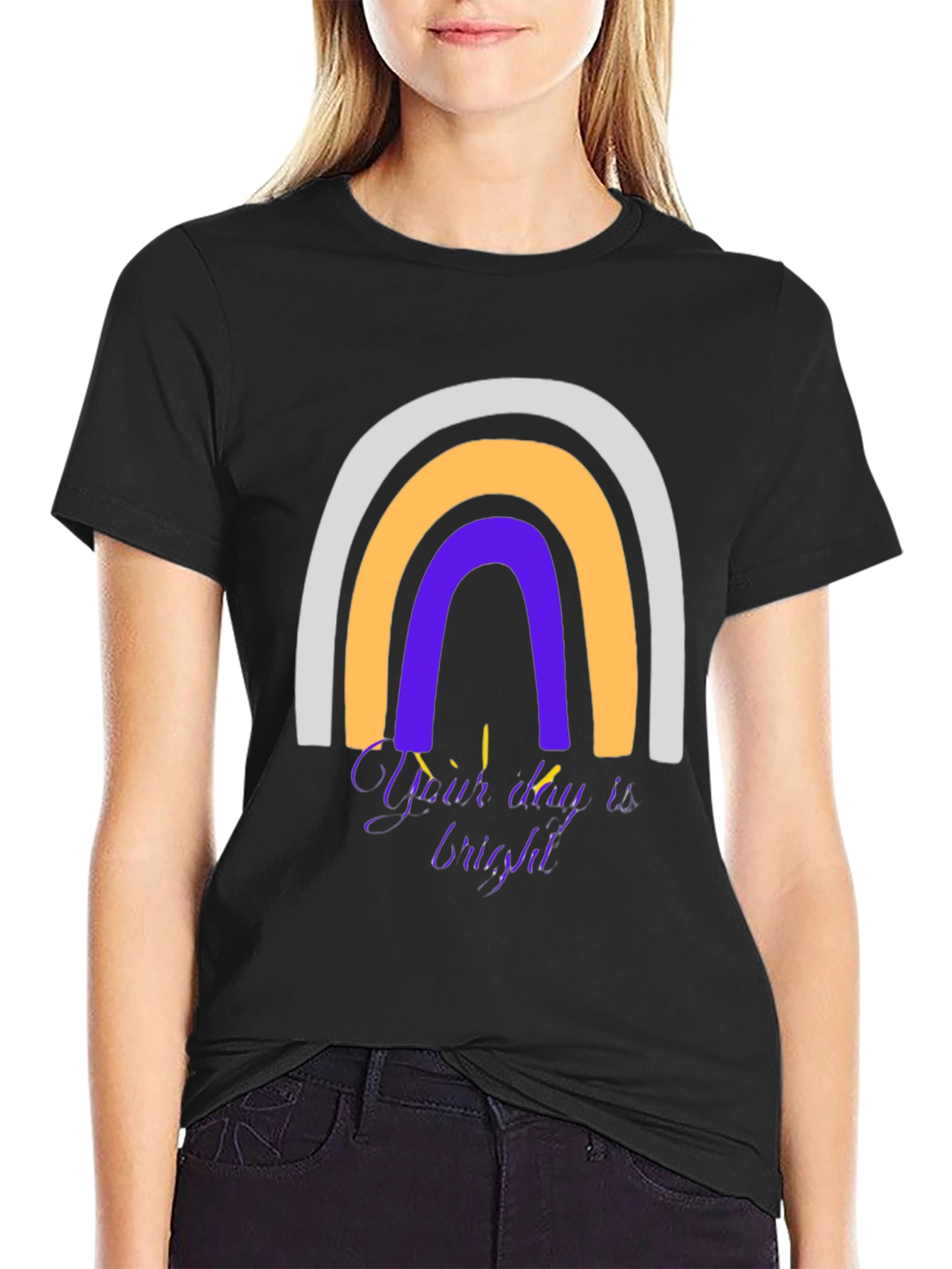 Rainbow Graphic T-Shirt - Your Day is Bright!