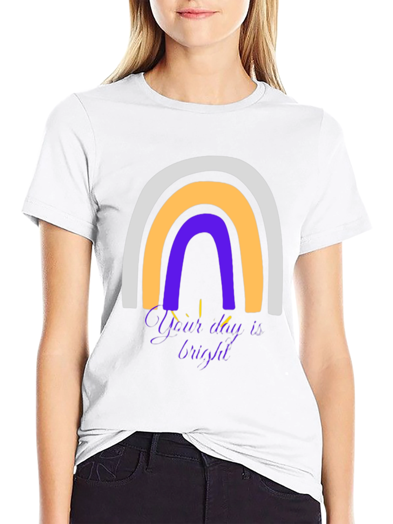 Rainbow Graphic T-Shirt - Your Day is Bright!