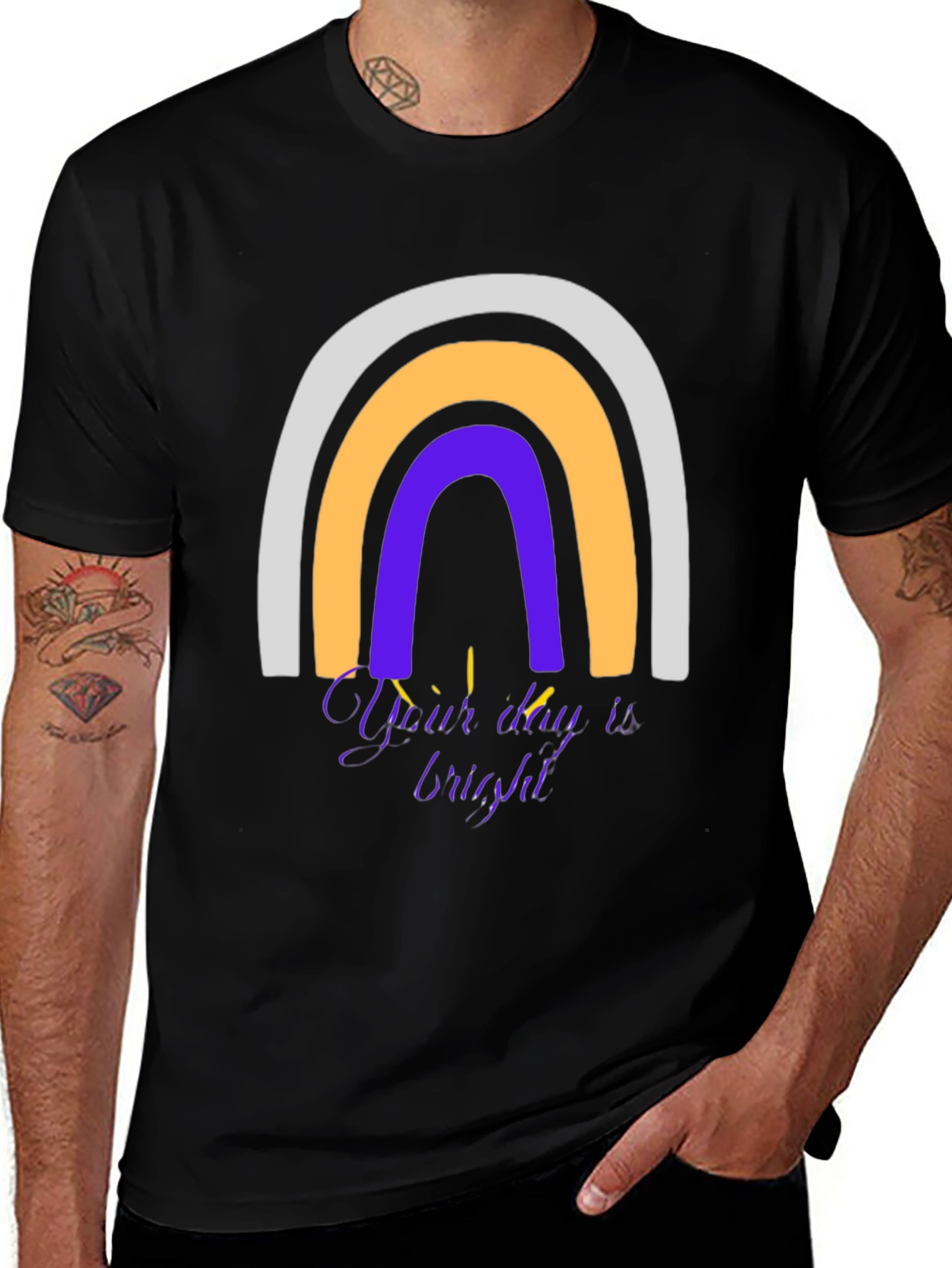 Rainbow Graphic T-Shirt - Your Day is Bright!