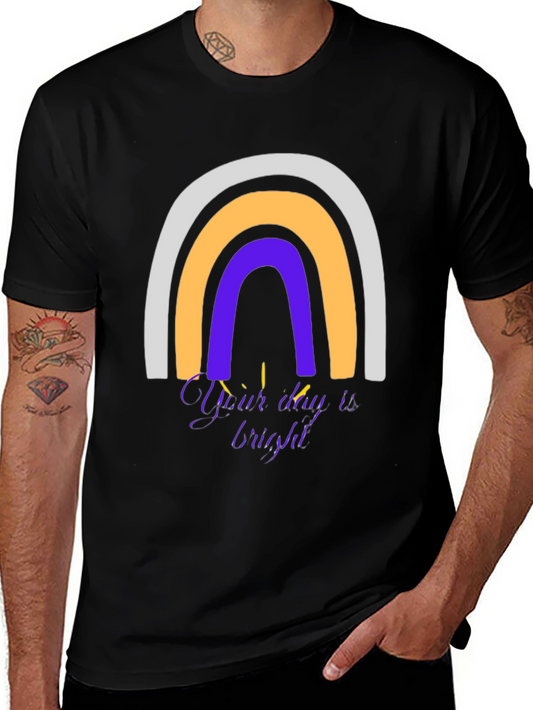 Rainbow Graphic T-Shirt - Your Day is Bright!