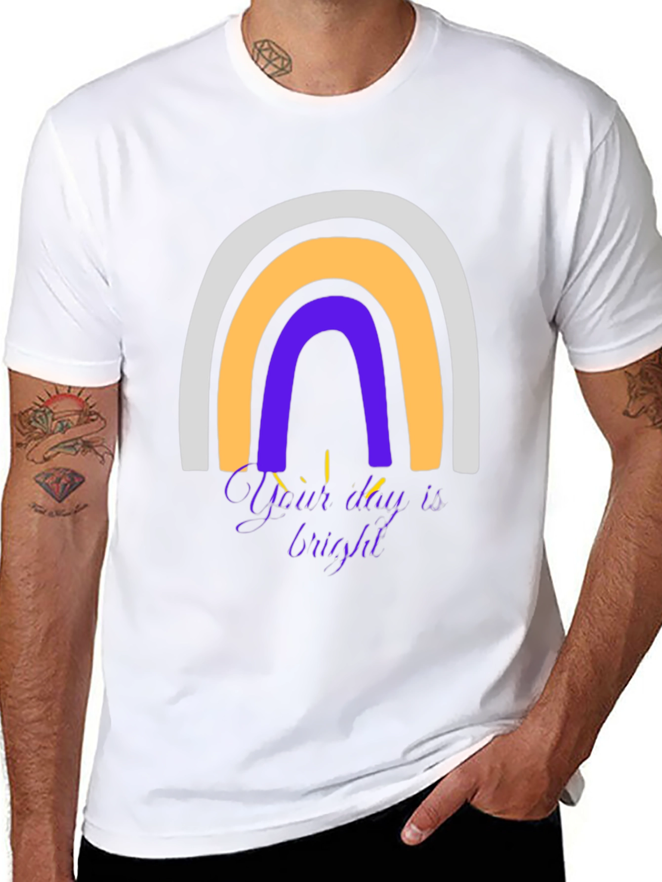 Rainbow Graphic T-Shirt - Your Day is Bright!