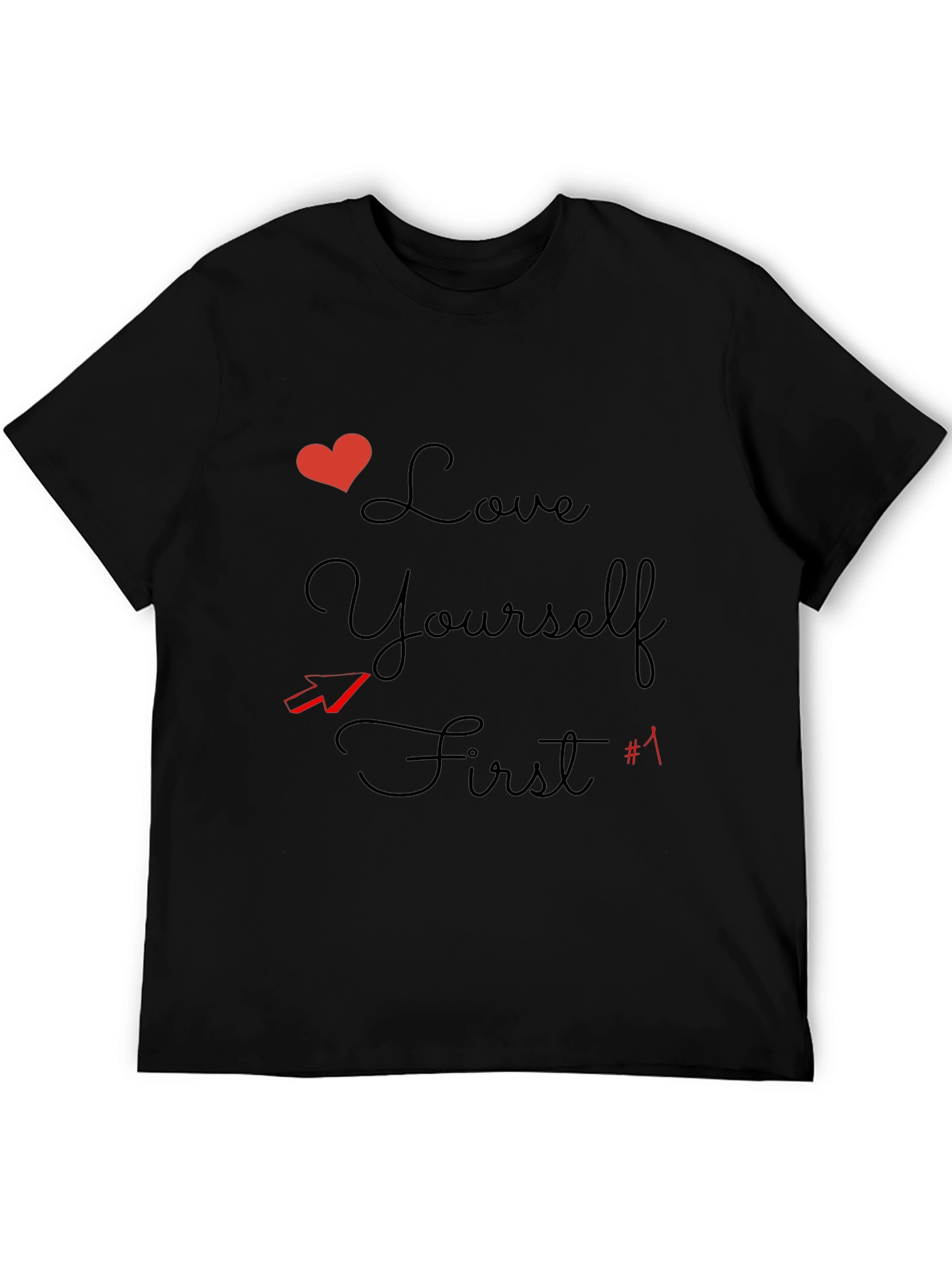 Love Yourself First Graphic Tee - Stylish Black T-Shirt