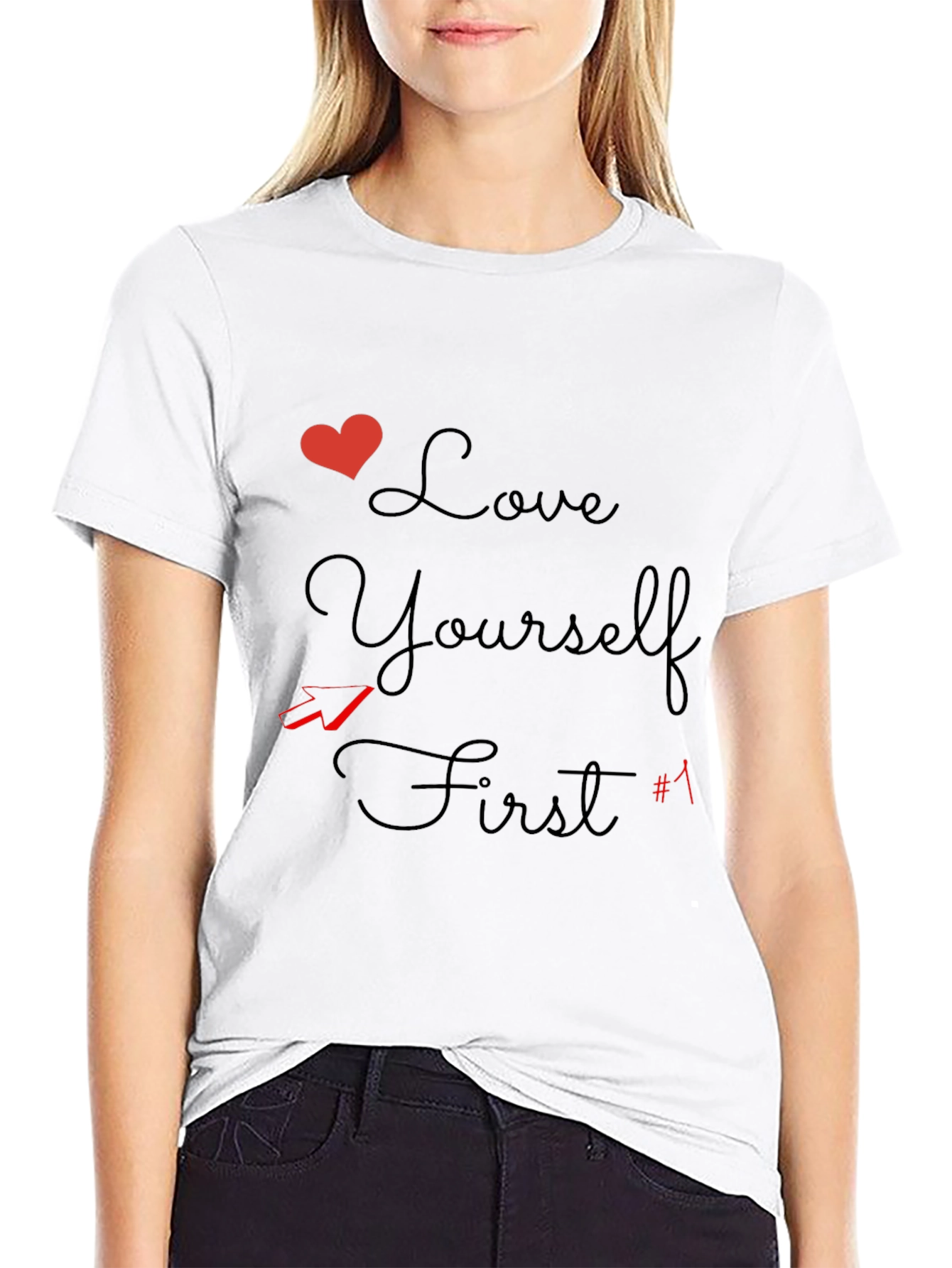 Love Yourself First Graphic Tee - Stylish Black T-Shirt