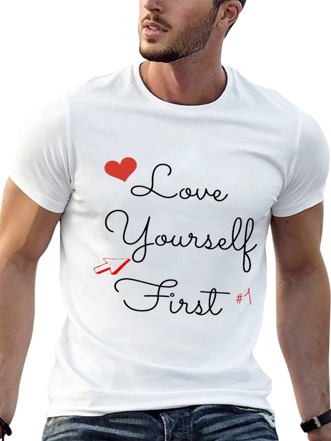 Love Yourself First Graphic Tee - Stylish Black T-Shirt