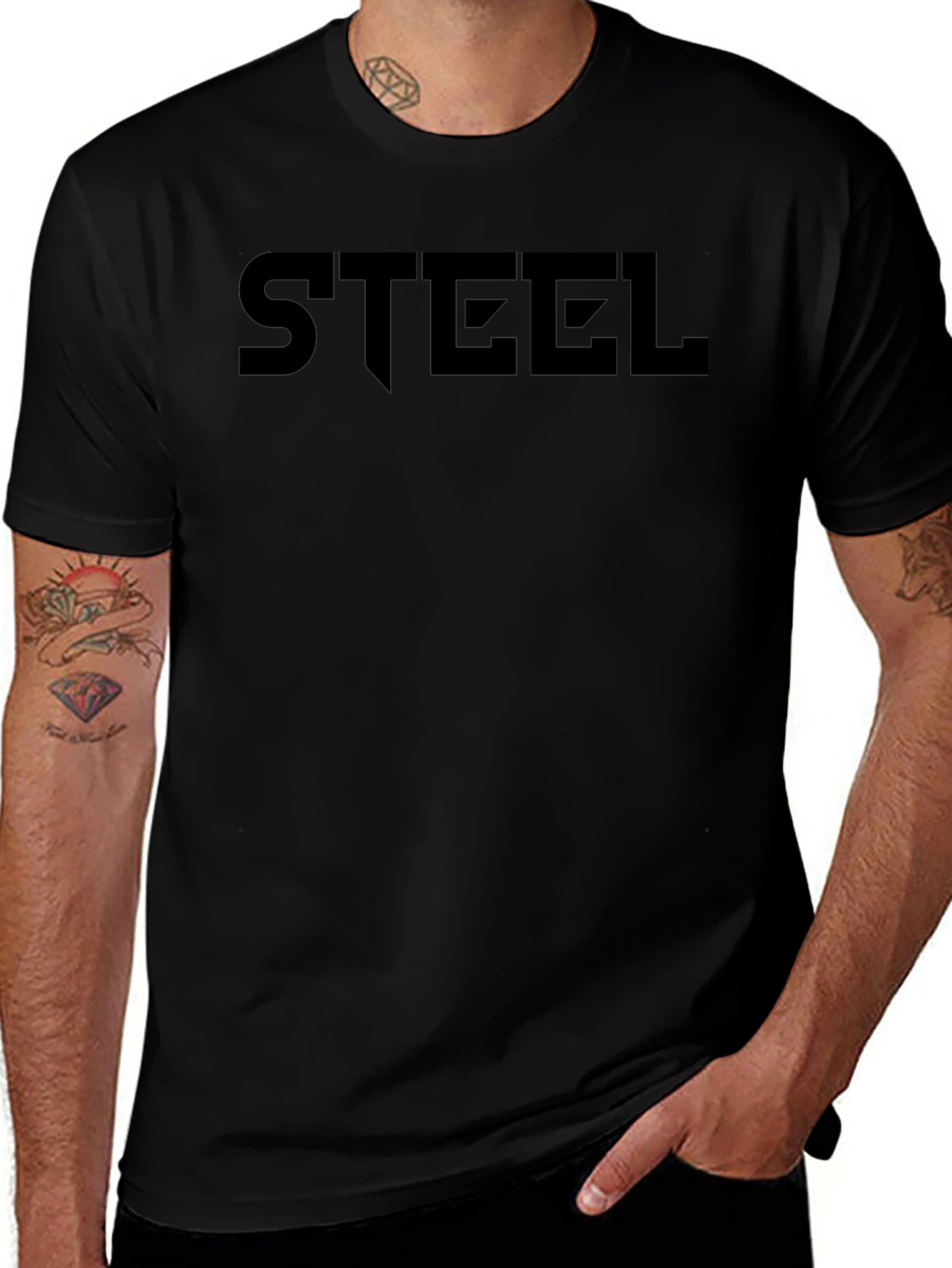 STEEL Graphic Tee - Mens Black T-Shirt