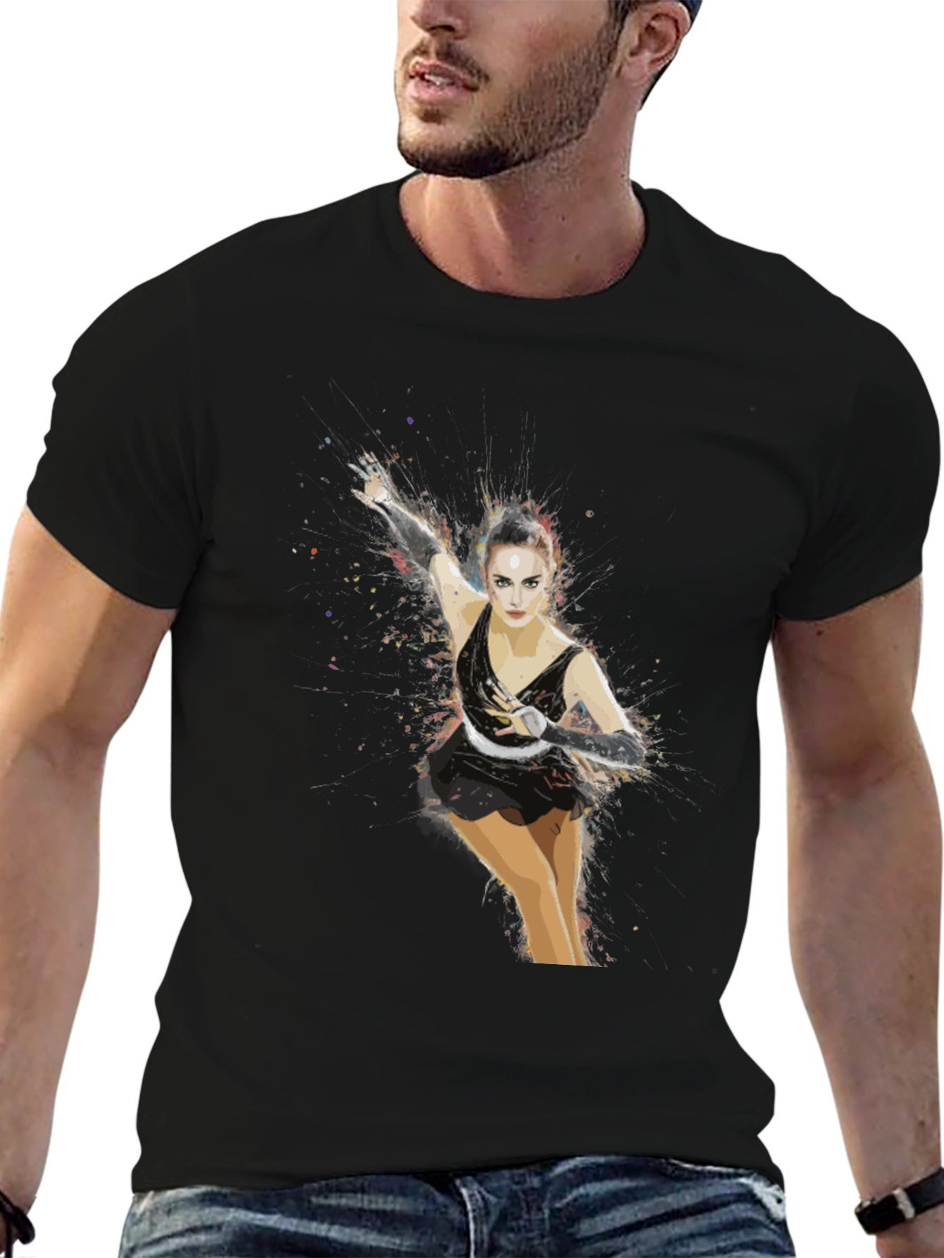 Figure Skater Graphic T-Shirt - Artistic Design