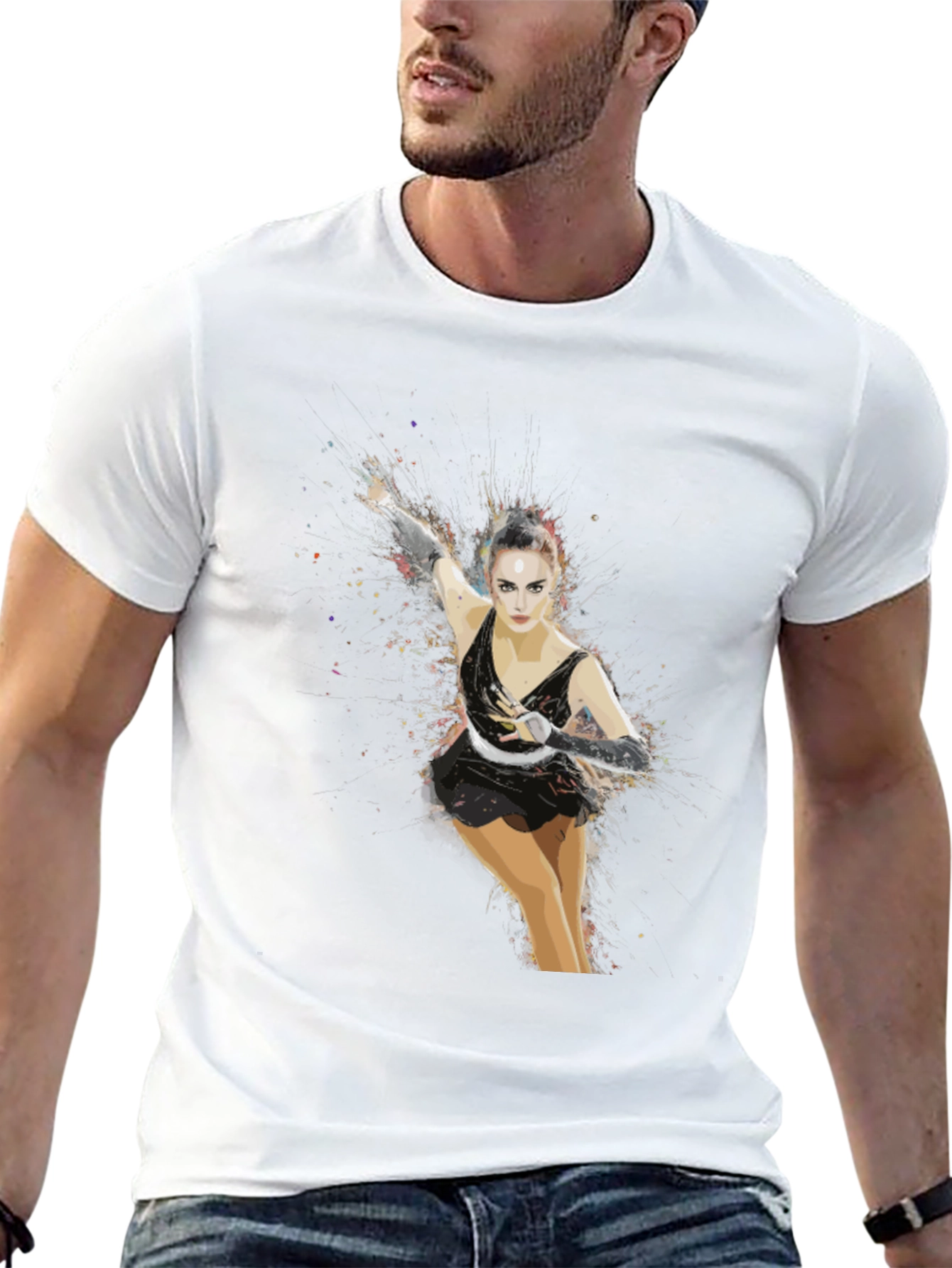 Figure Skater Graphic T-Shirt - Artistic Design