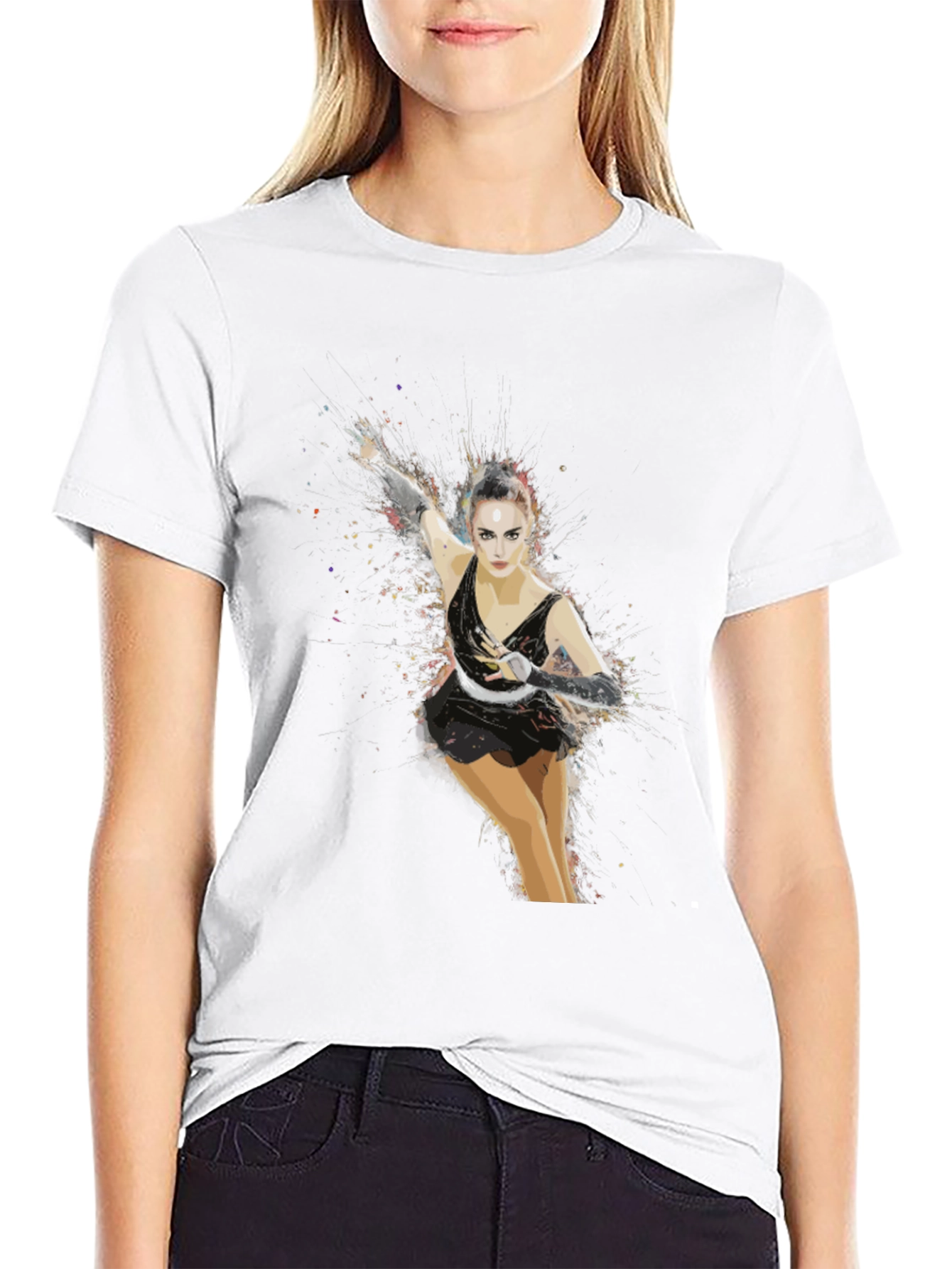Figure Skater Graphic T-Shirt - Artistic Design