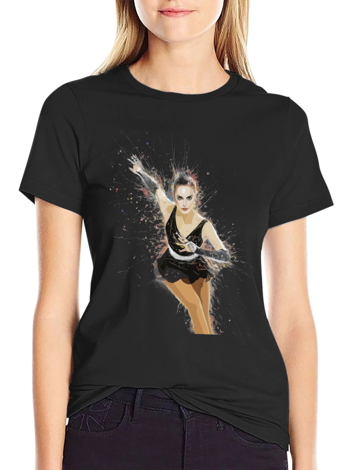Figure Skater Graphic T-Shirt - Artistic Design