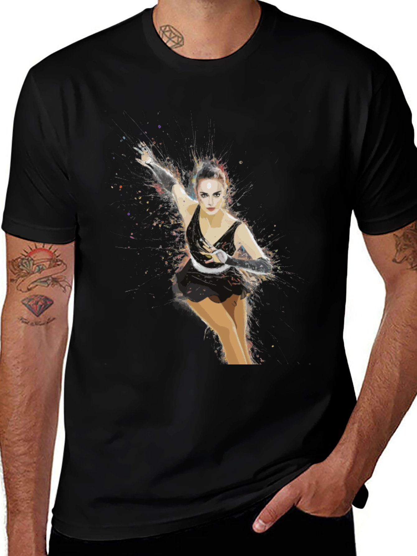 Figure Skater Graphic T-Shirt - Artistic Design