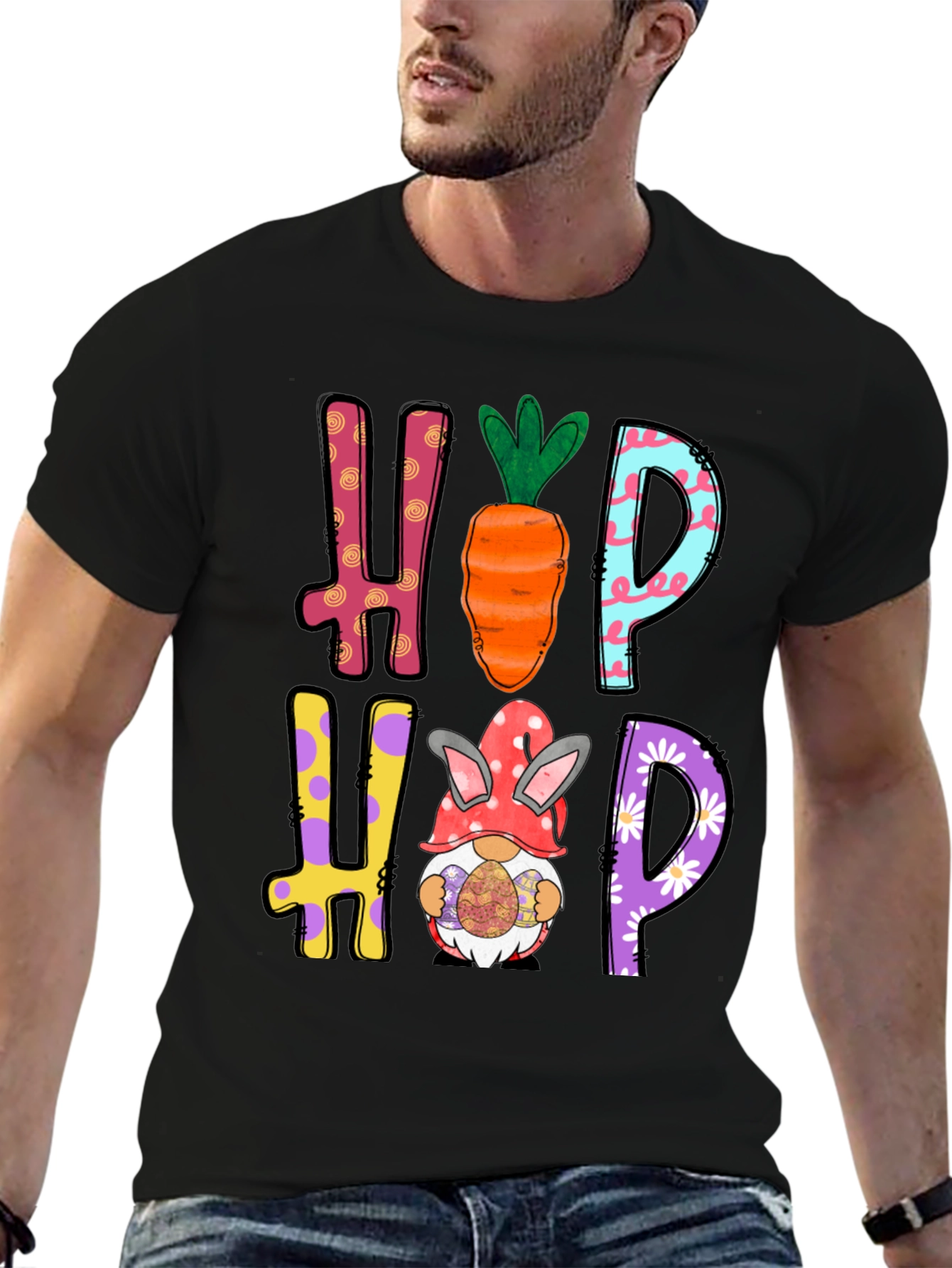 Hip Hop Easter Graphic Tee Easter Bunny Carrot Shirt