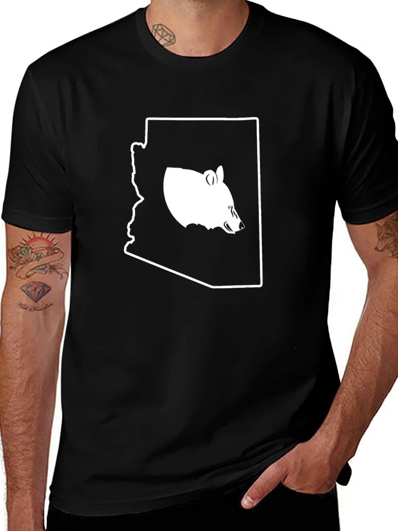 Arizona Bear Graphic T-Shirt - Black Cotton Tee