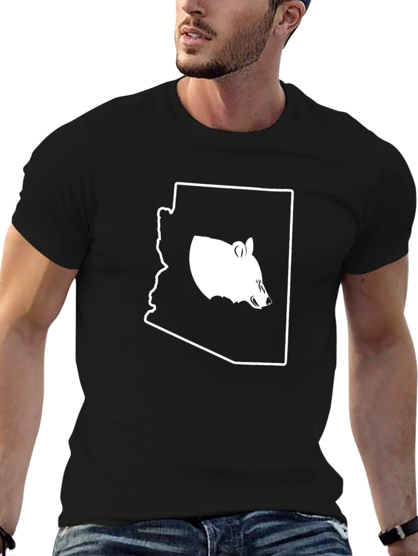 Arizona Bear Graphic T-Shirt - Black Cotton Tee