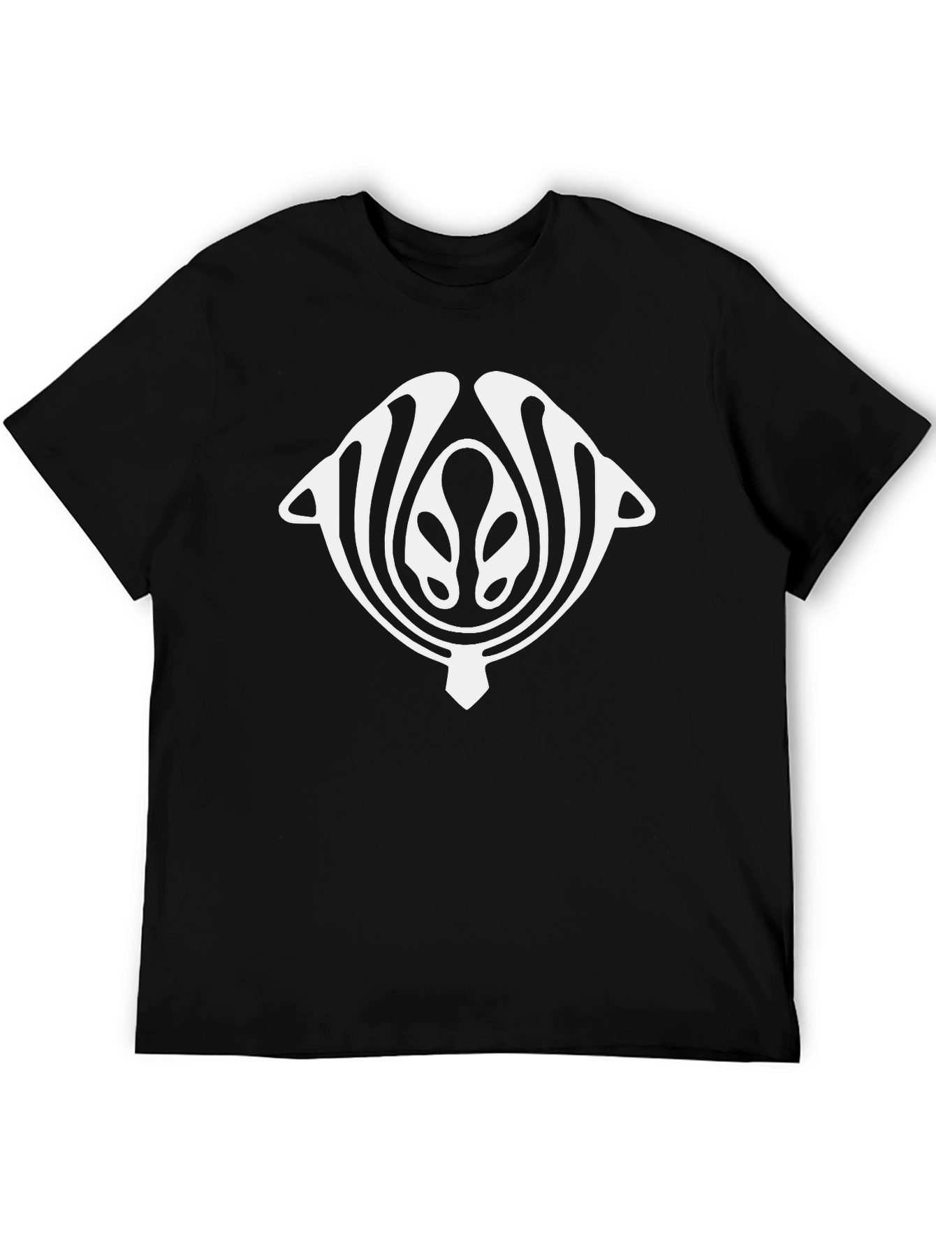 Abstract Design Black Cotton Graphic Tee