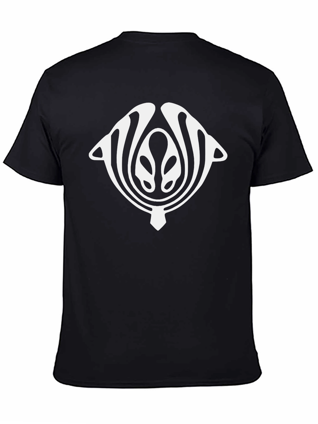 Abstract Design Black Cotton Graphic Tee