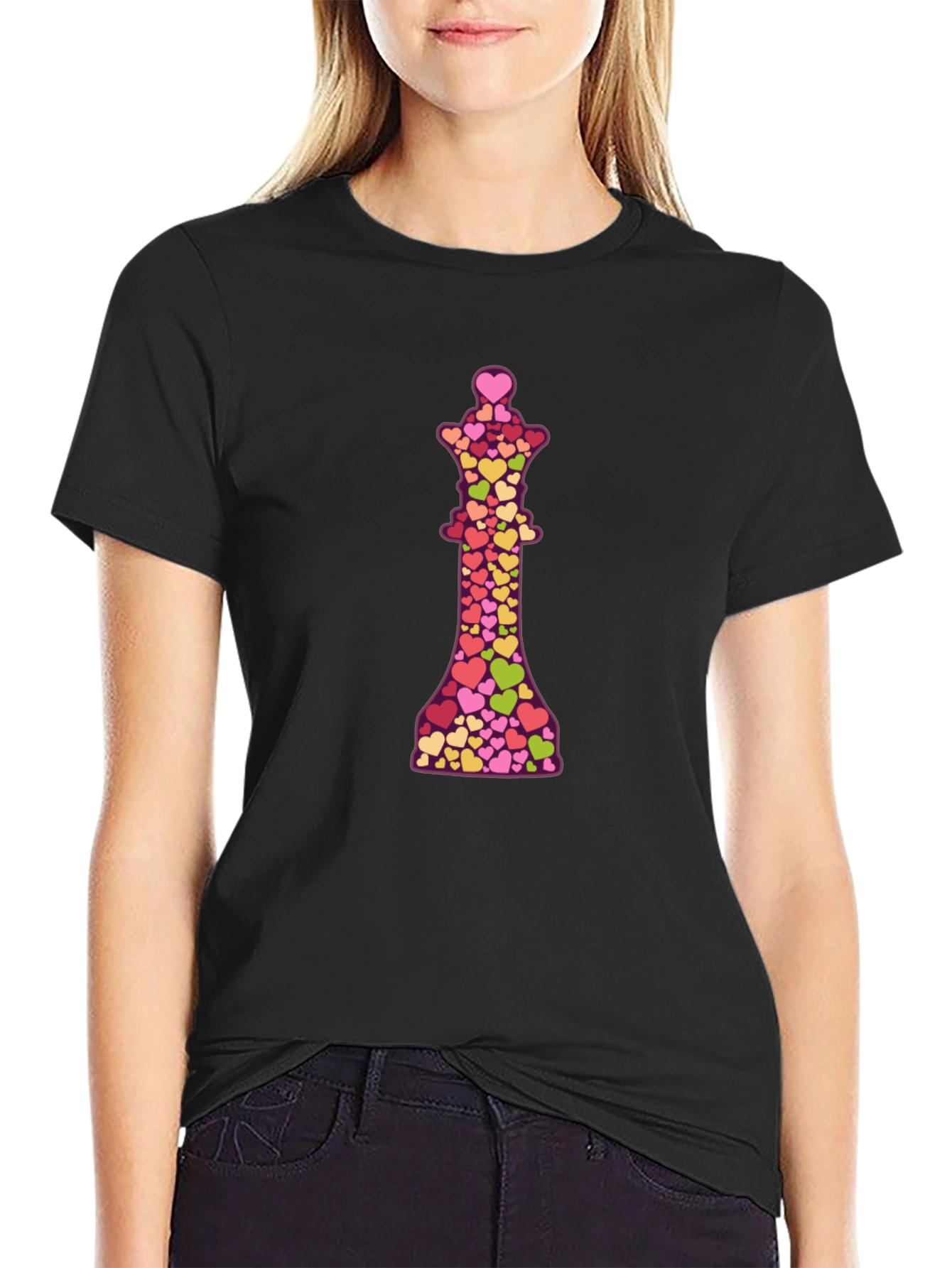 Heart Queen Graphic Black T-Shirt