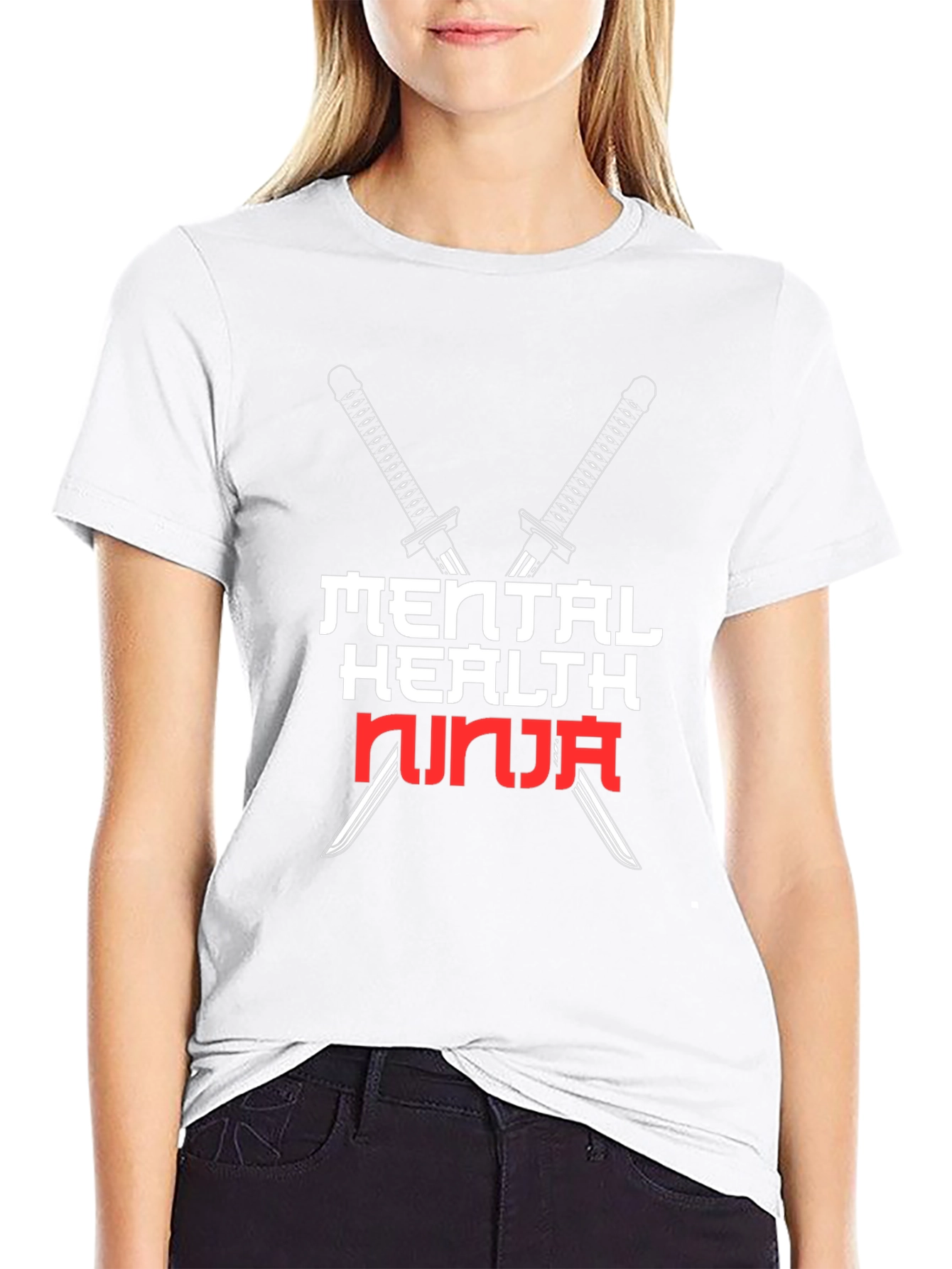 Mental Health Ninja Black Graphic Tee