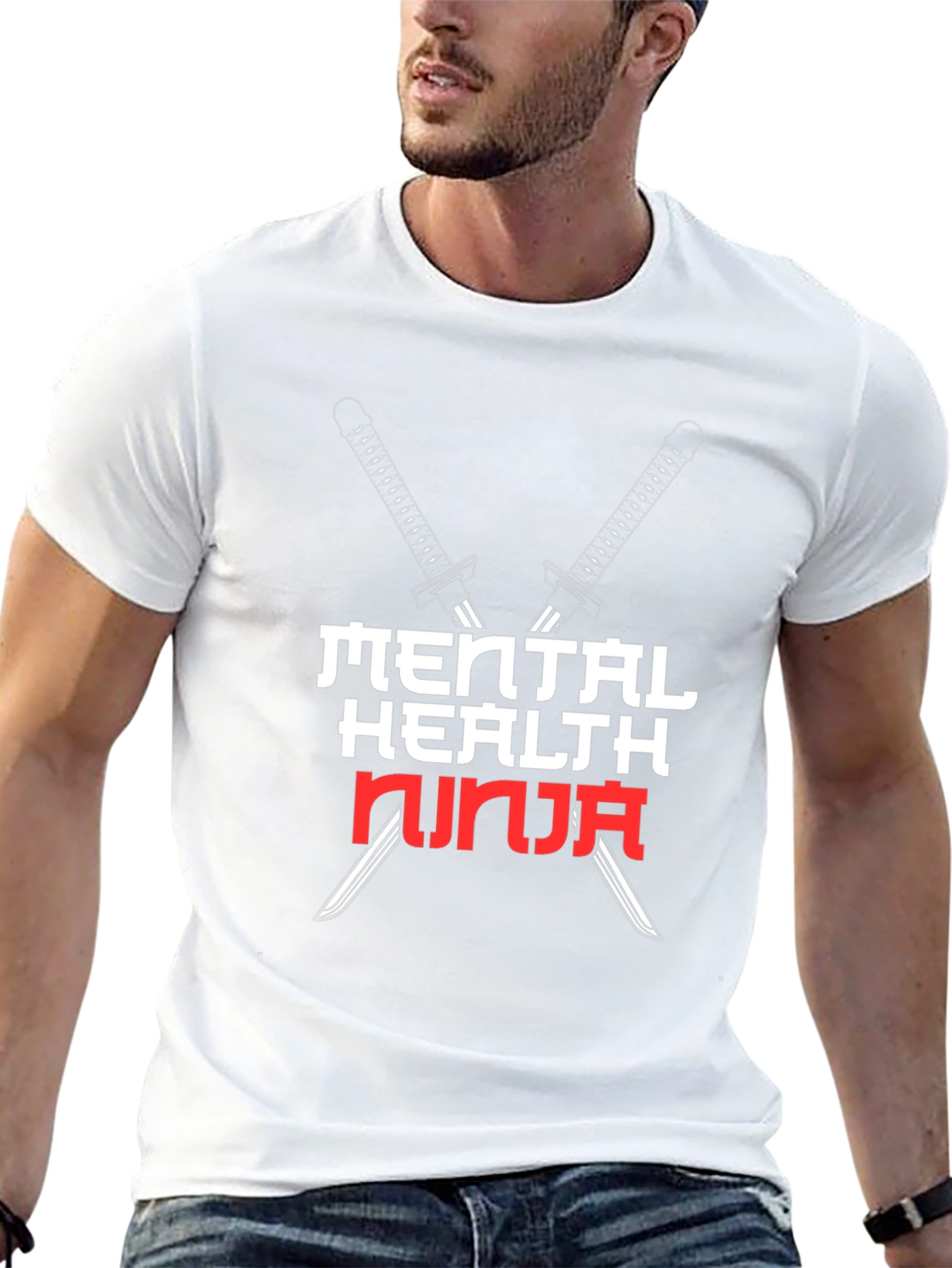 Mental Health Ninja Black Graphic Tee