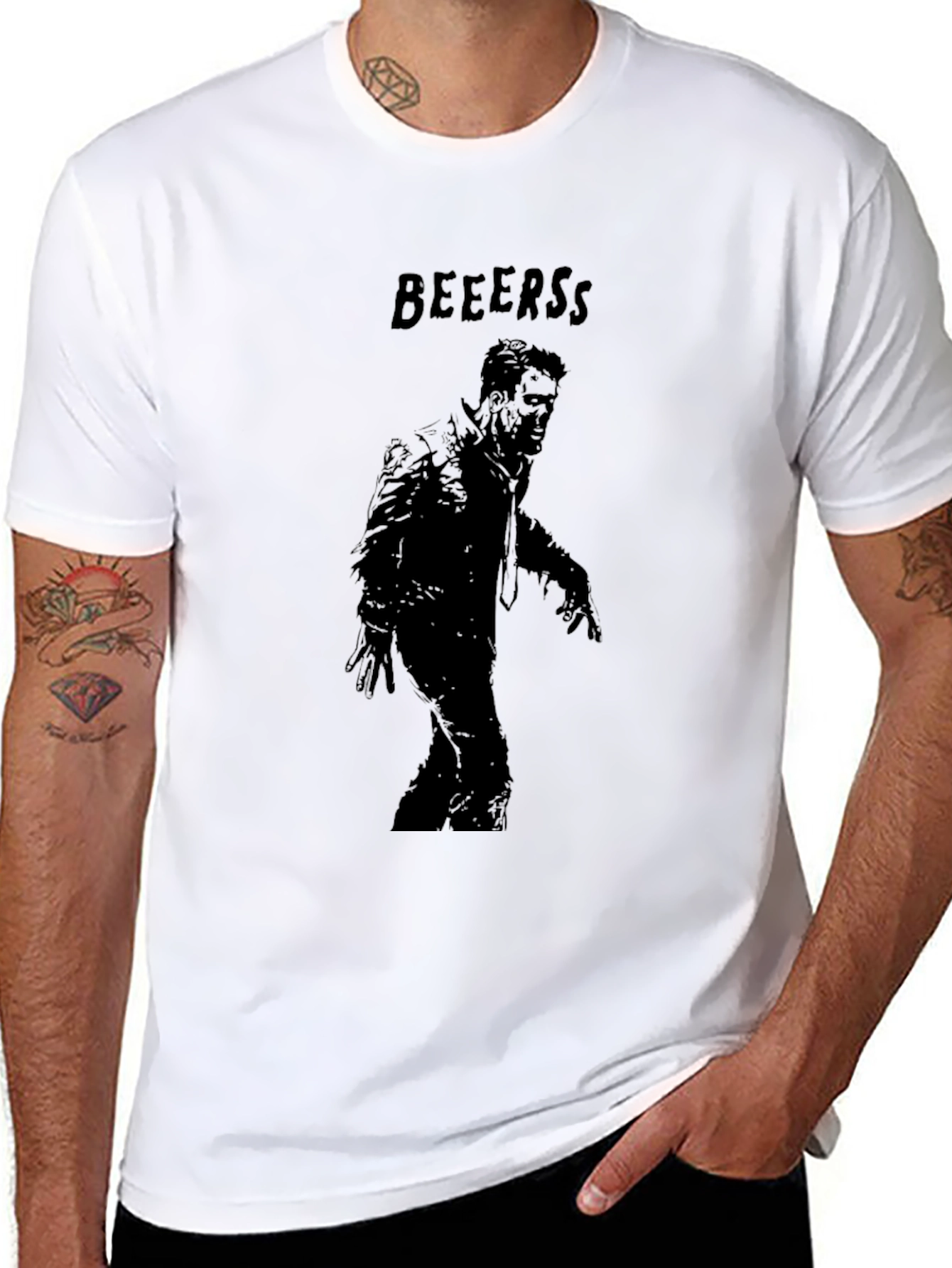 Zombie Beer Lovers Graphic T-Shirt