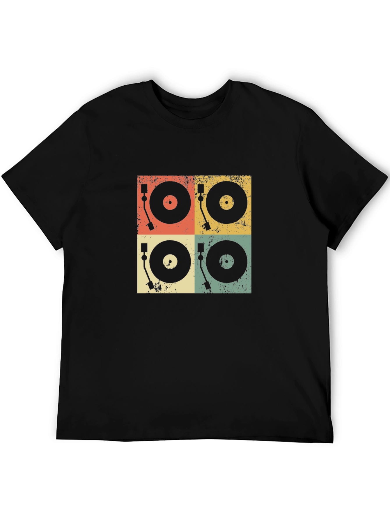 Retro Turntable Graphic Tee - Black