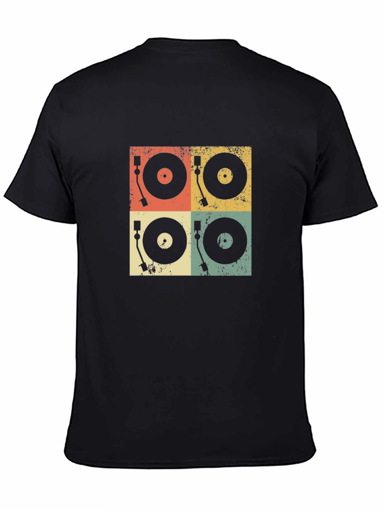 Retro Turntable Graphic Tee - Black