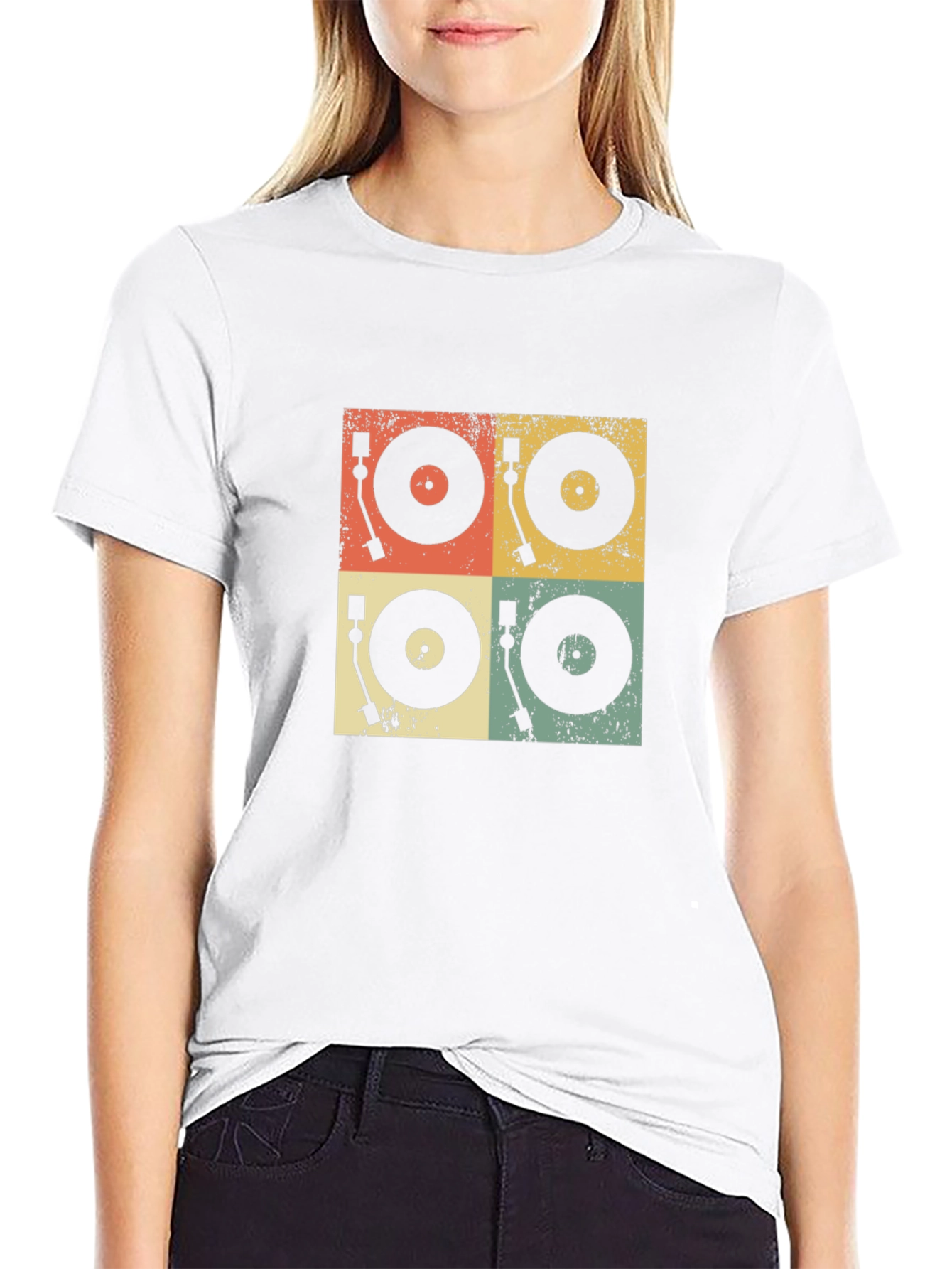 Retro Turntable Graphic Tee - Black