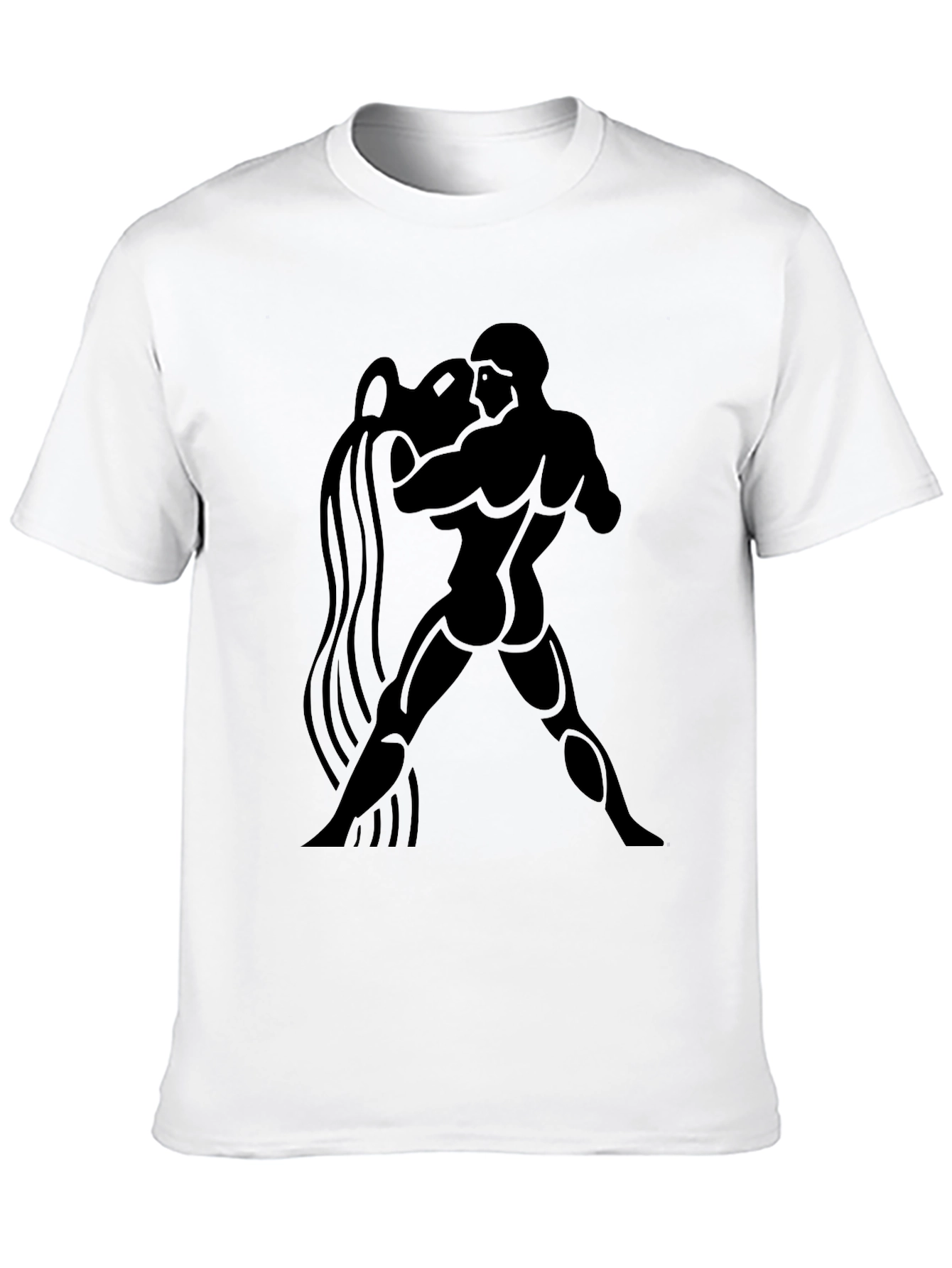 Aquarius Zodiac Graphic Black T-Shirt