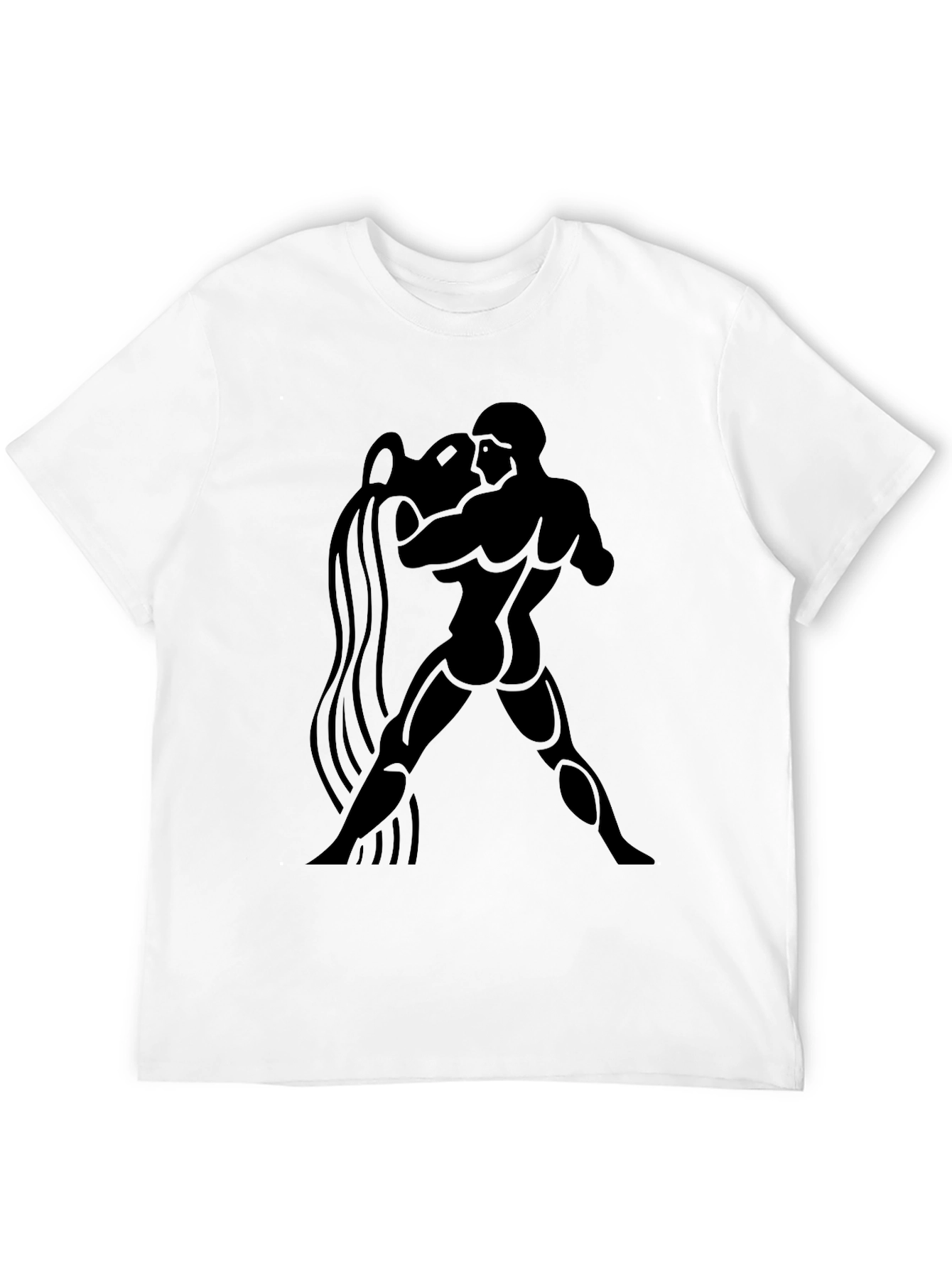 Aquarius Zodiac Graphic Black T-Shirt