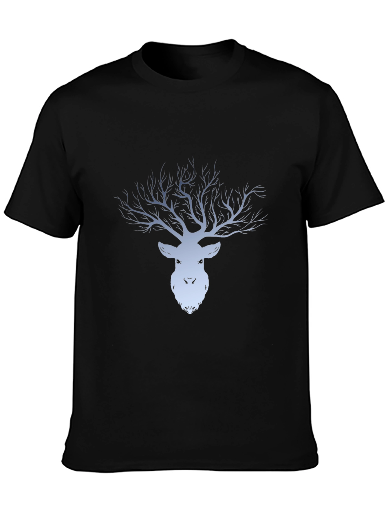 Mens Black Deer Tree Graphic Tee