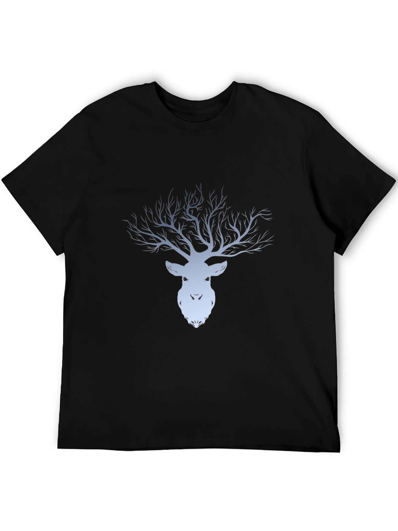 Mens Black Deer Tree Graphic Tee