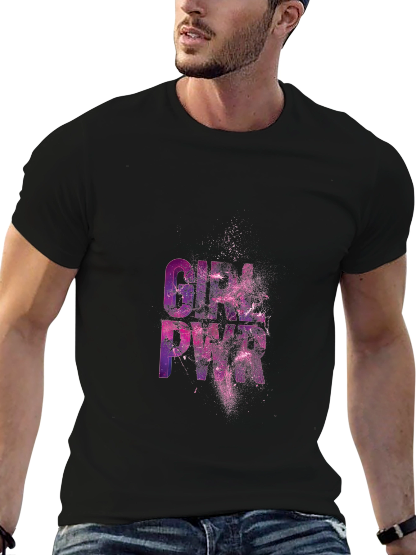 Girl Pwr Graphic Black T-Shirt