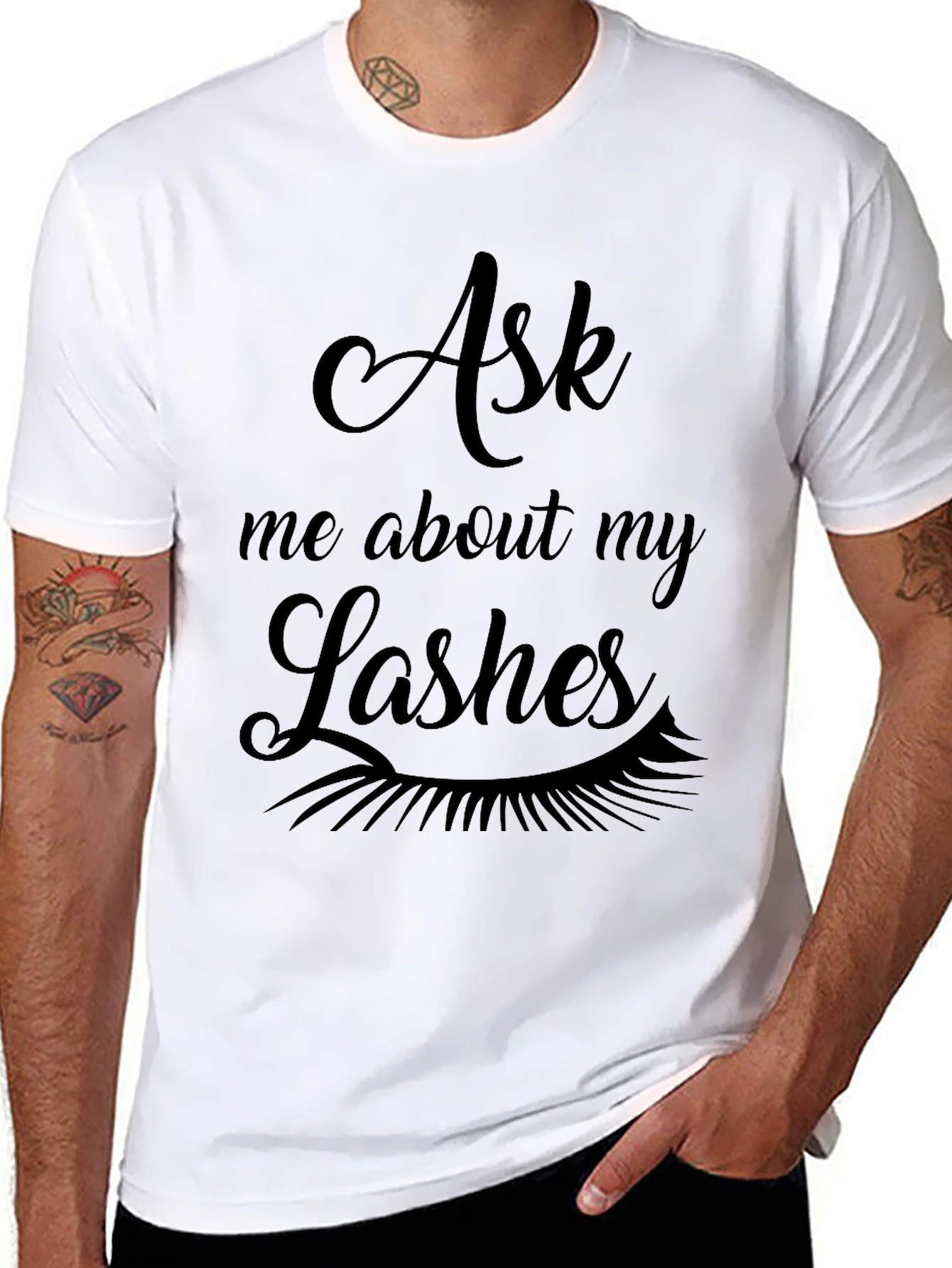 Ask Me About My Lashes Graphic Tee - Black